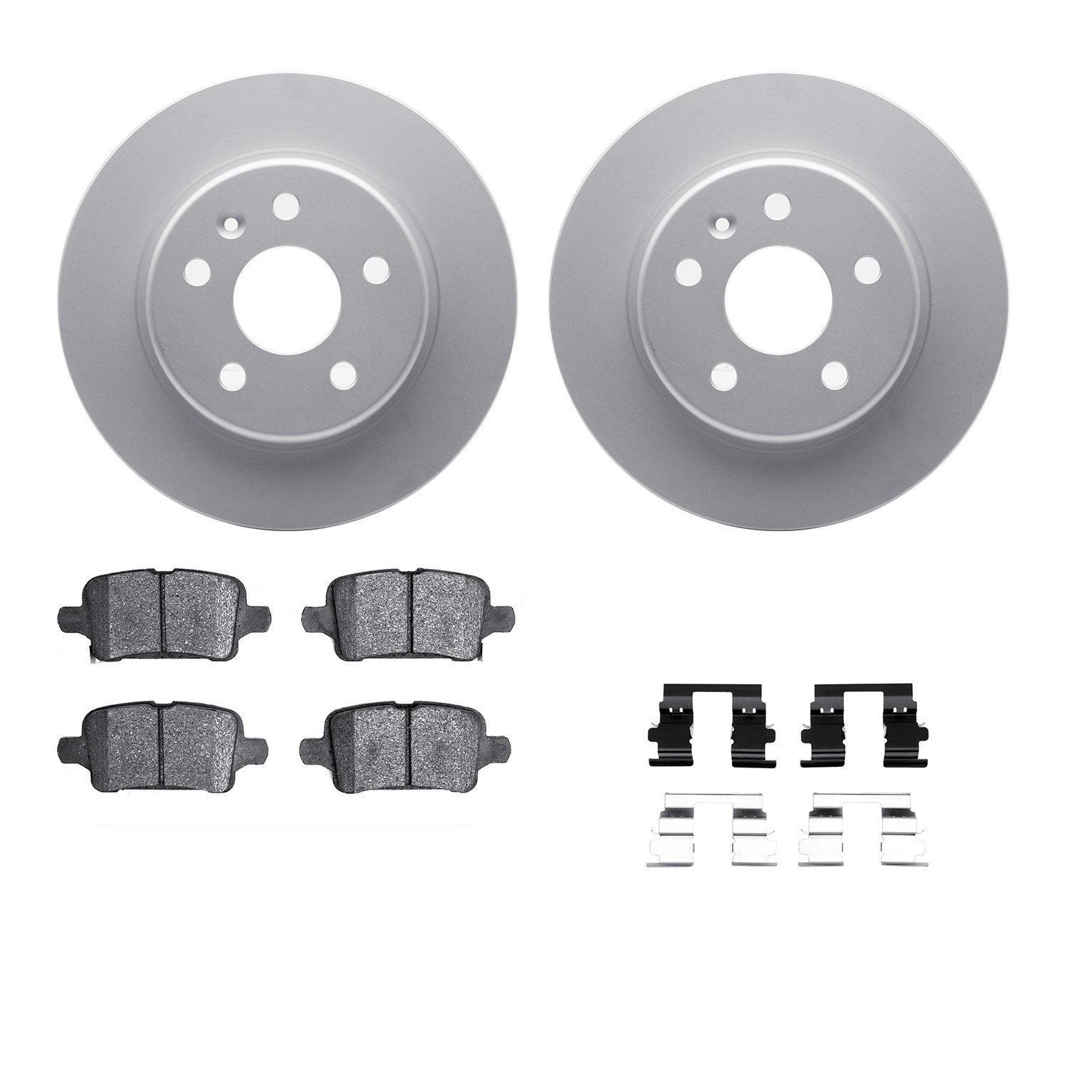 4312-47045 Geospec Brake Rotors with 3000-Series Ceramic Brake Pads & Hardware, Fits Select GM, Position: Rear