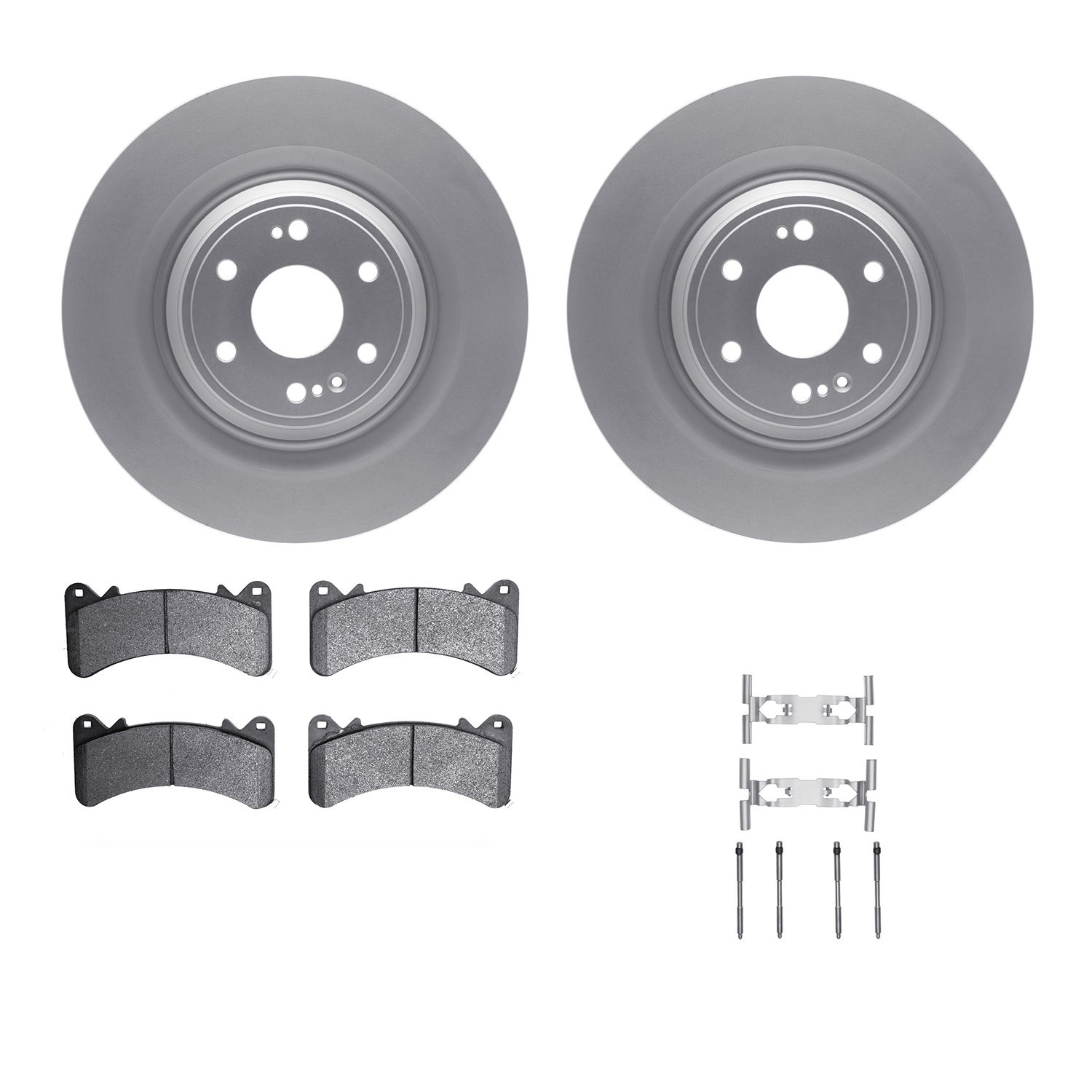 4312-47049 Geospec Brake Rotors with 3000-Series Ceramic Brake Pads & Hardware, 2015-2020 GM, Position: Front