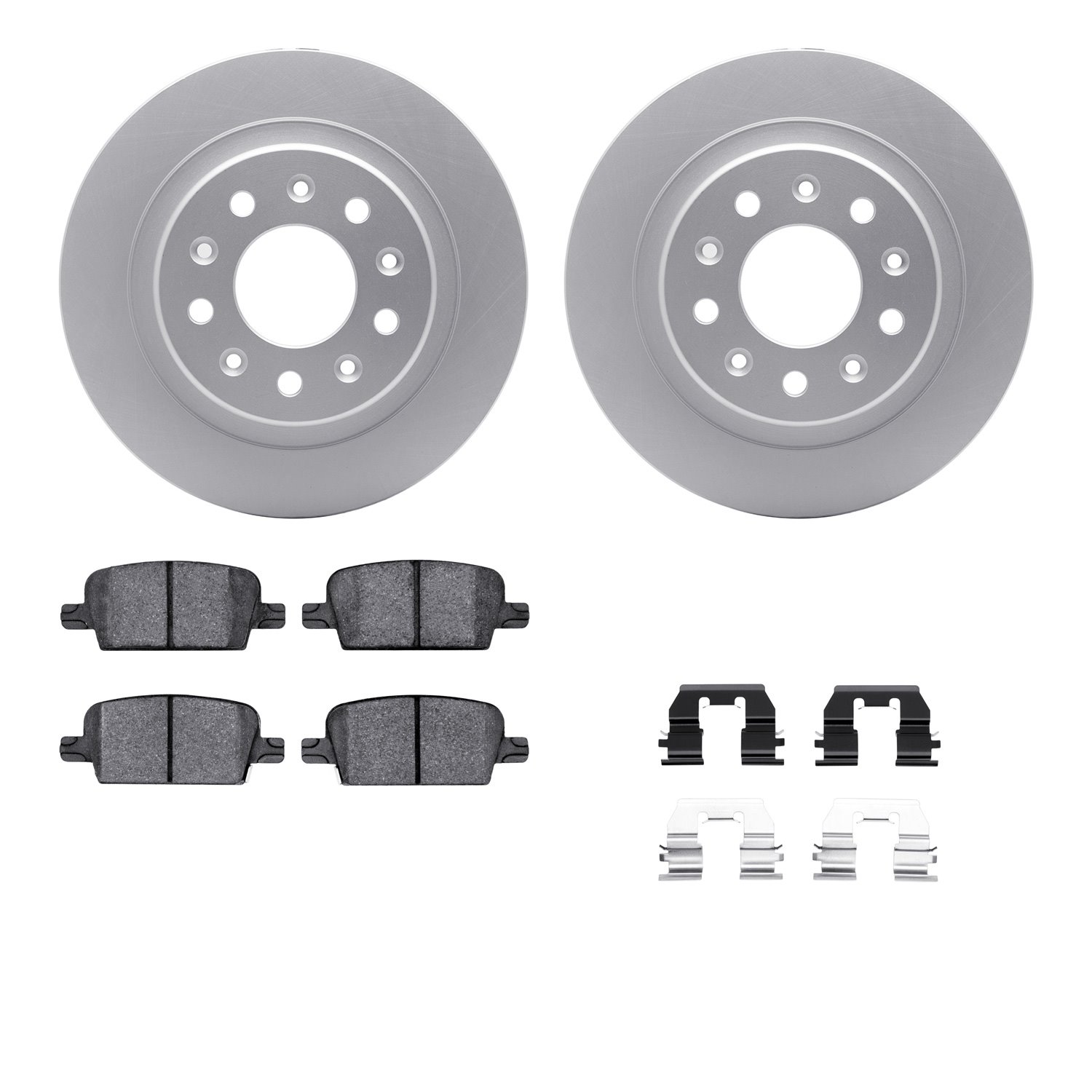 4312-47050 Geospec Brake Rotors with 3000-Series Ceramic Brake Pads & Hardware, Fits Select GM, Position: Rear