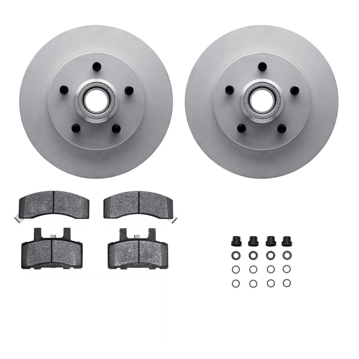 4312-48012 Geospec Brake Rotors with 3000-Series Ceramic Brake Pads & Hardware, 1998-2000 GM, Position: Front