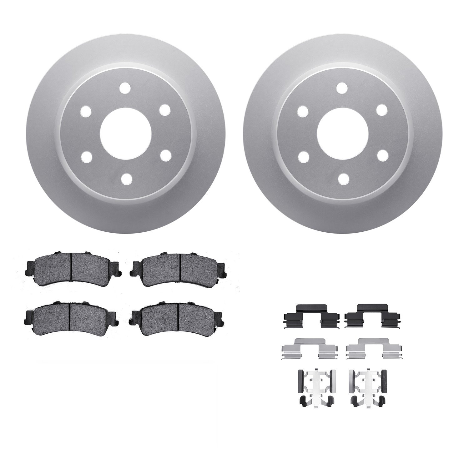 4312-48021 Geospec Brake Rotors with 3000-Series Ceramic Brake Pads & Hardware, 2003-2007 GM, Position: Rear