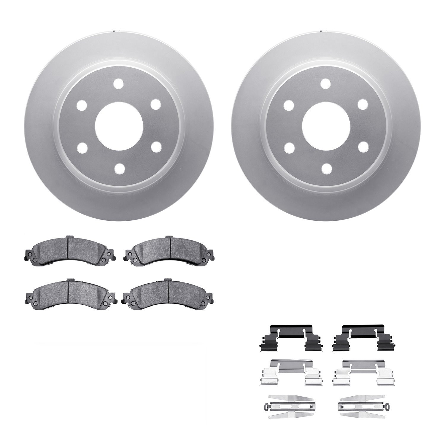 4312-48023 Geospec Brake Rotors with 3000-Series Ceramic Brake Pads & Hardware, 2000-2006 GM, Position: Rear