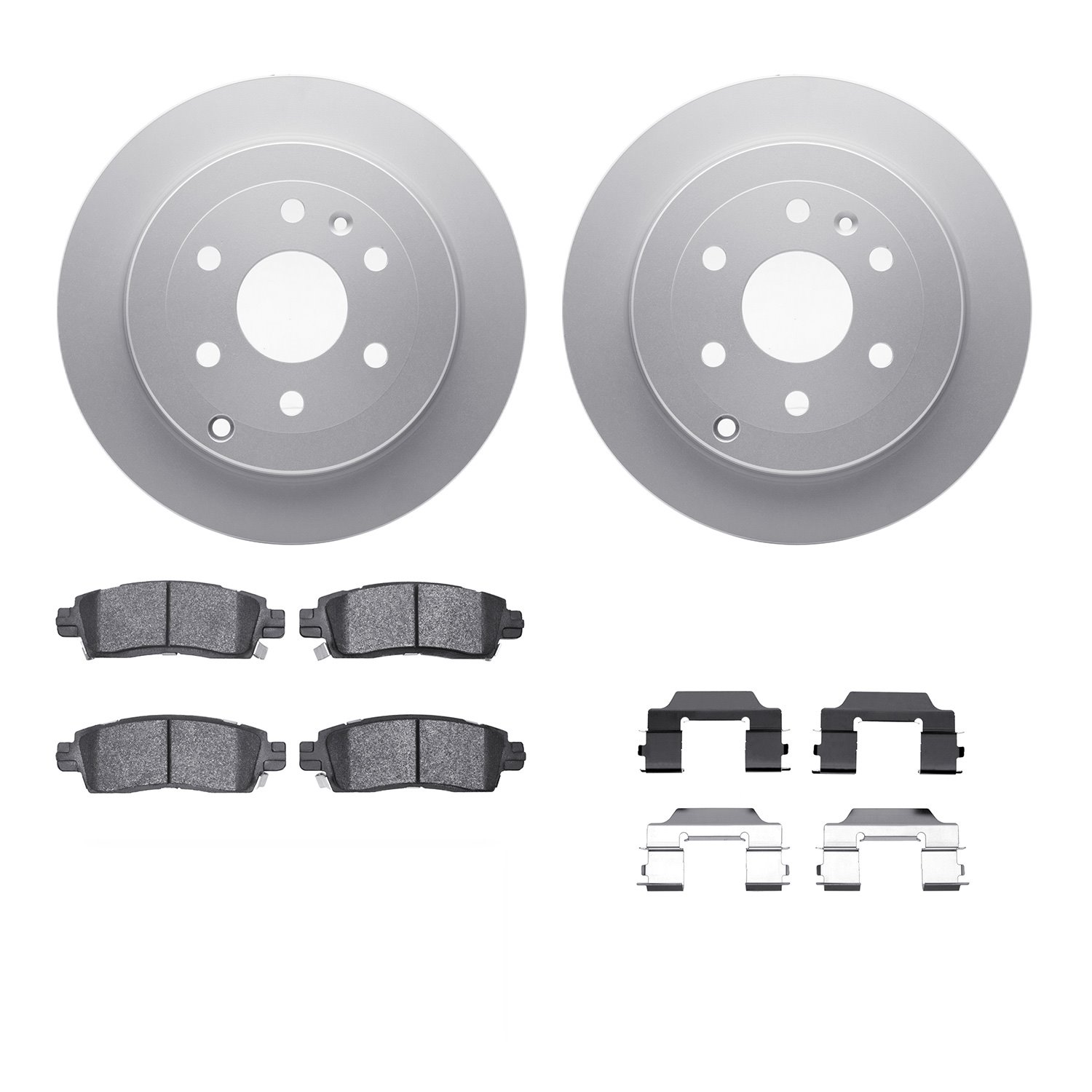 4312-48027 Geospec Brake Rotors with 3000-Series Ceramic Brake Pads & Hardware, 2007-2017 GM, Position: Rear