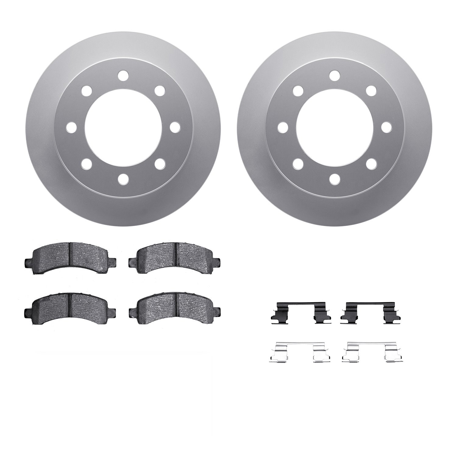 4312-48030 Geospec Brake Rotors with 3000-Series Ceramic Brake Pads & Hardware, 2003-2020 GM, Position: Rear