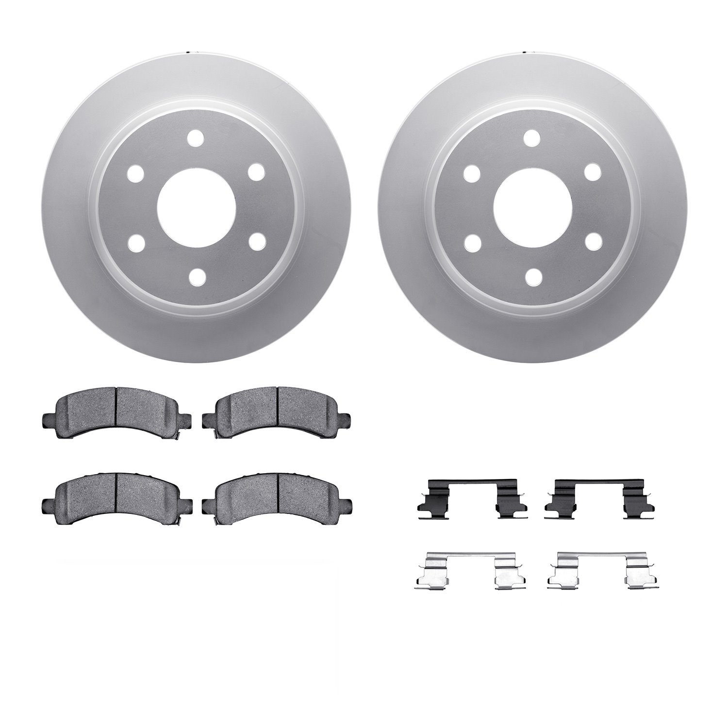 4312-48031 Geospec Brake Rotors with 3000-Series Ceramic Brake Pads & Hardware, 2002-2014 GM, Position: Rear