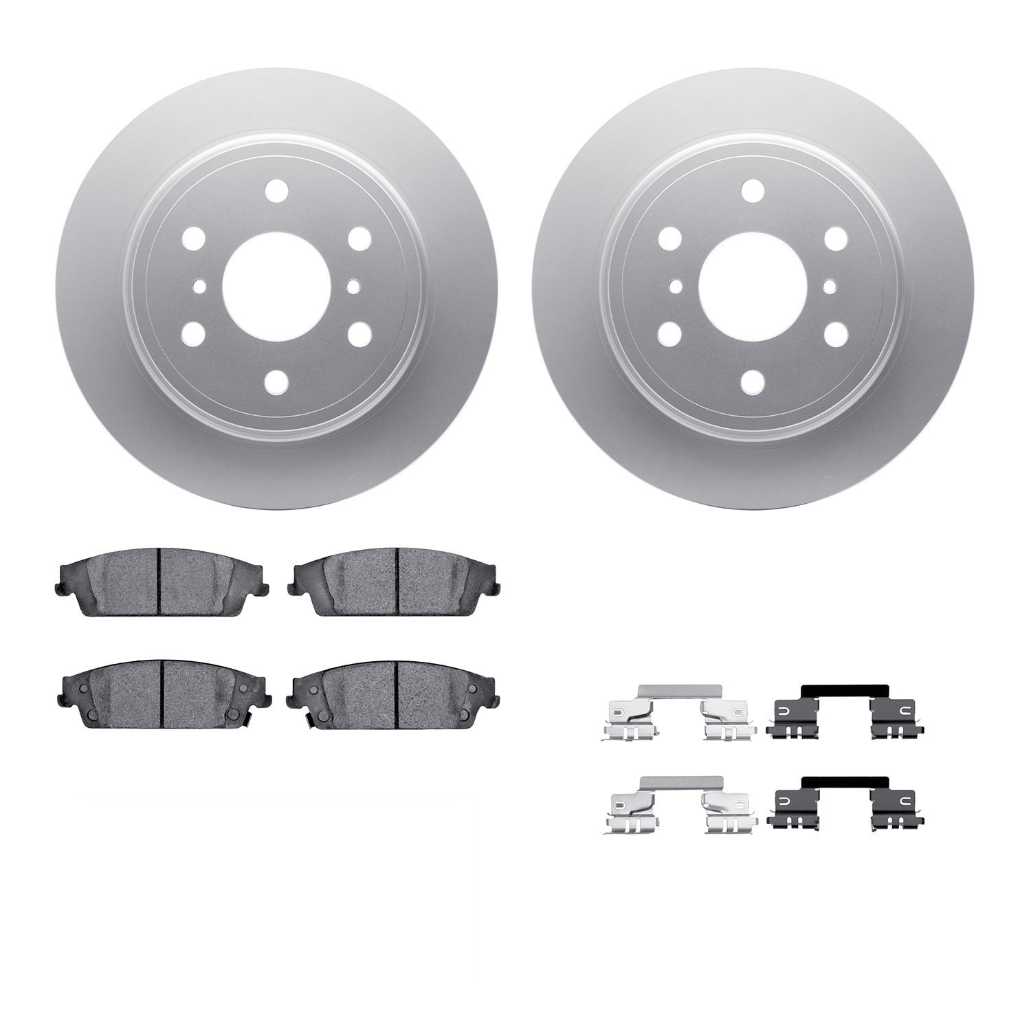 4312-48040 Geospec Brake Rotors with 3000-Series Ceramic Brake Pads & Hardware, 2014-2020 GM, Position: Rear