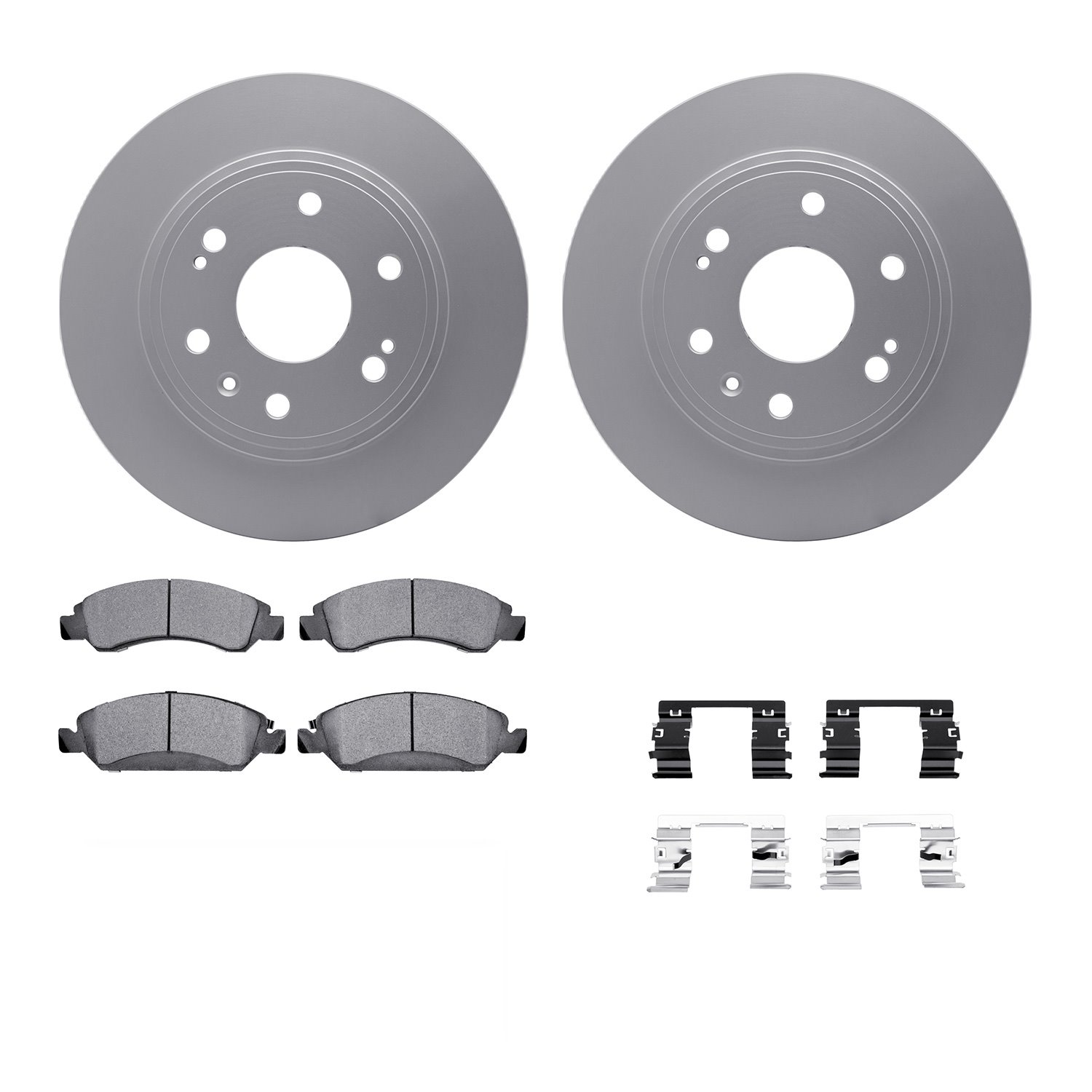 4312-48043 Geospec Brake Rotors with 3000-Series Ceramic Brake Pads & Hardware, 2009-2020 GM, Position: Front