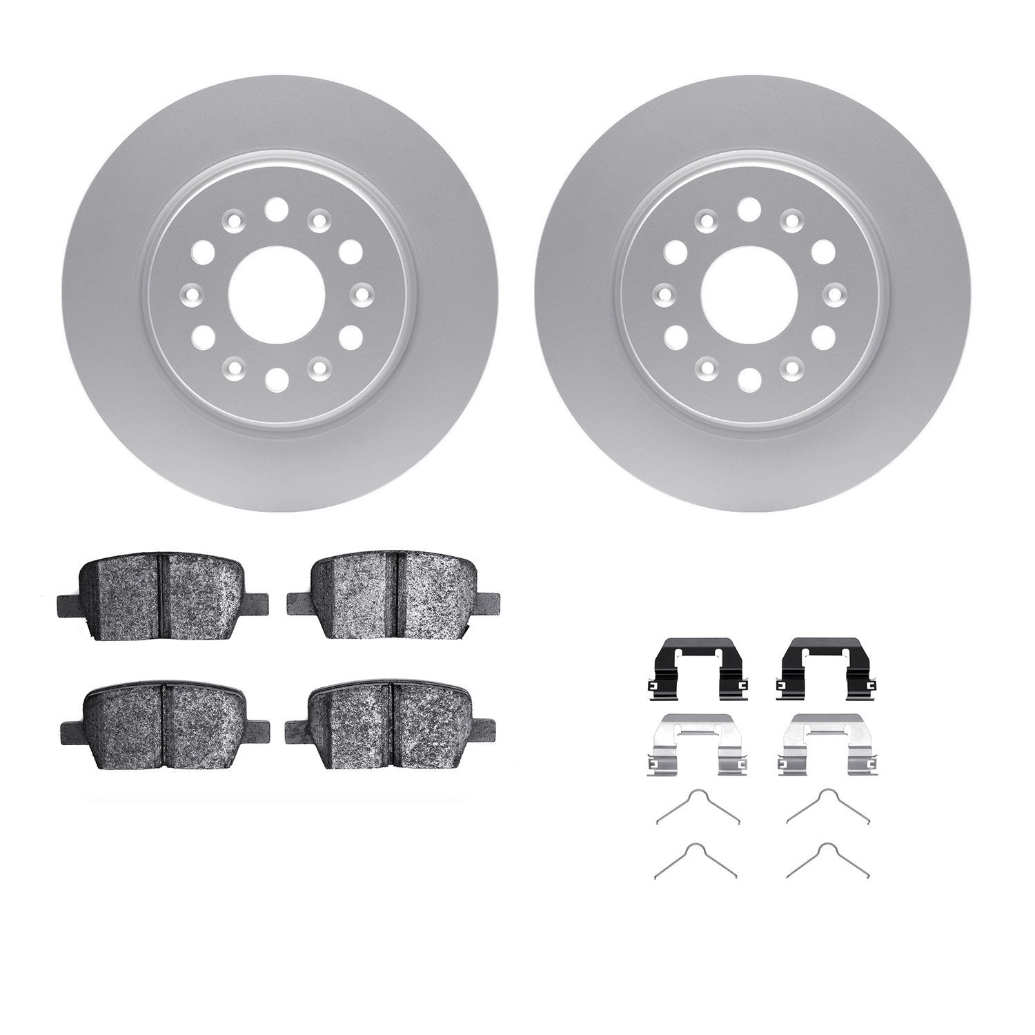 4312-48051 Geospec Brake Rotors with 3000-Series Ceramic Brake Pads & Hardware, 2017-2020 GM, Position: Rear