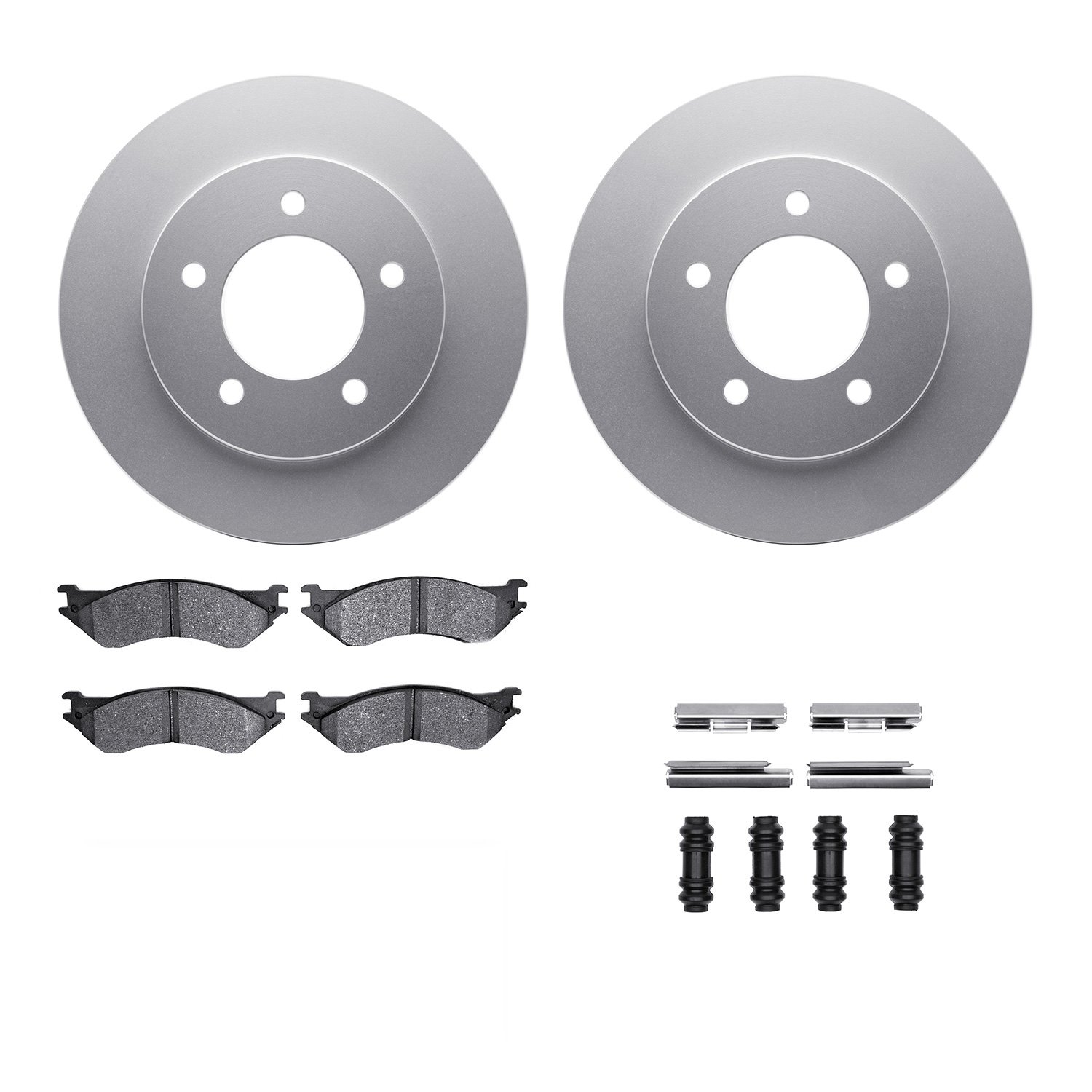 4312-54043 Geospec Brake Rotors with 3000-Series Ceramic Brake Pads & Hardware, 1997-2002 Ford/Lincoln/Mercury/Mazda, Position: