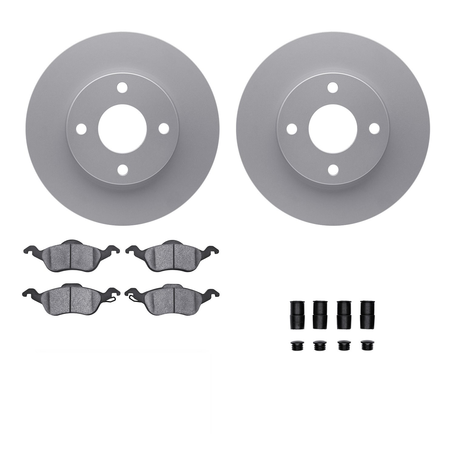 4312-54055 Geospec Brake Rotors with 3000-Series Ceramic Brake Pads & Hardware, 2000-2004 Ford/Lincoln/Mercury/Mazda, Position: