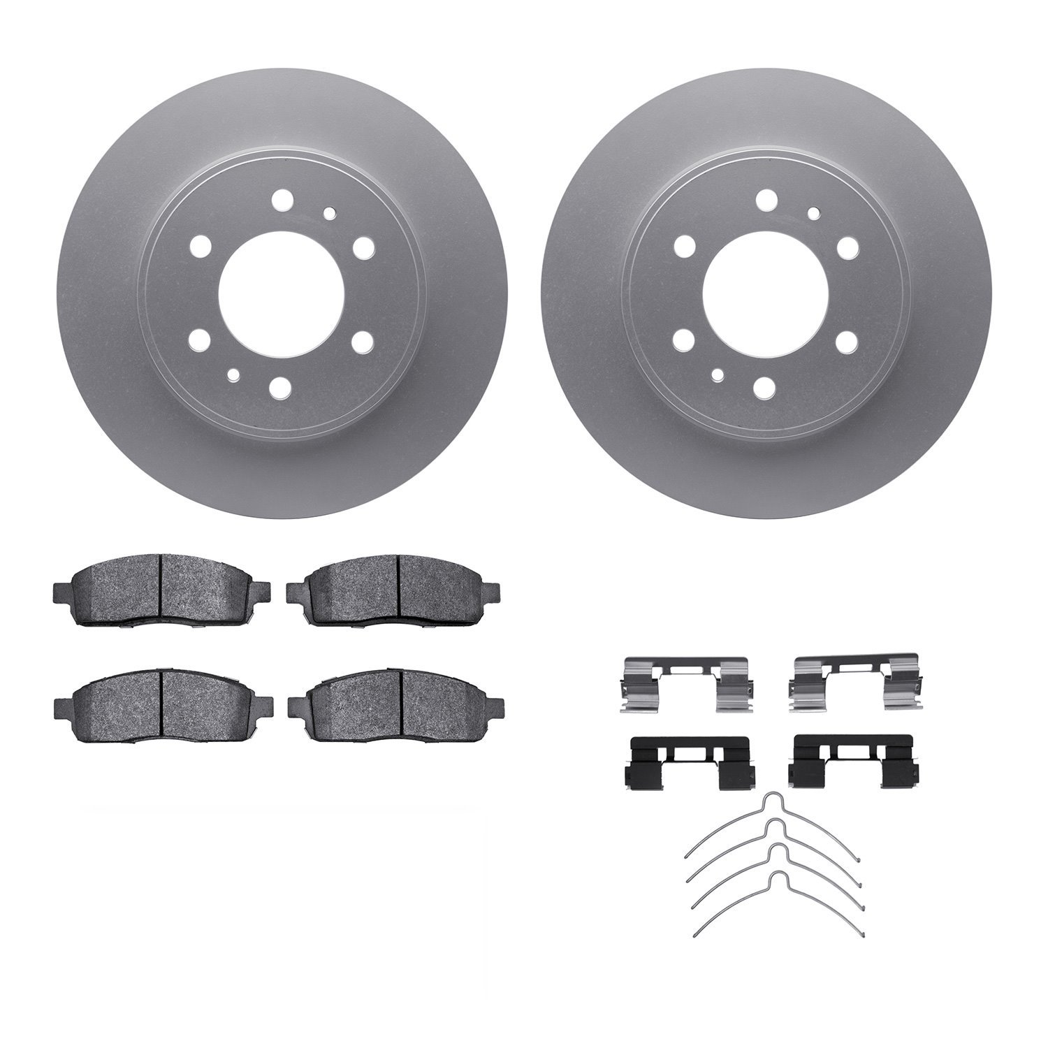 4312-54074 Geospec Brake Rotors with 3000-Series Ceramic Brake Pads & Hardware, 2009-2009 Ford/Lincoln/Mercury/Mazda, Position: