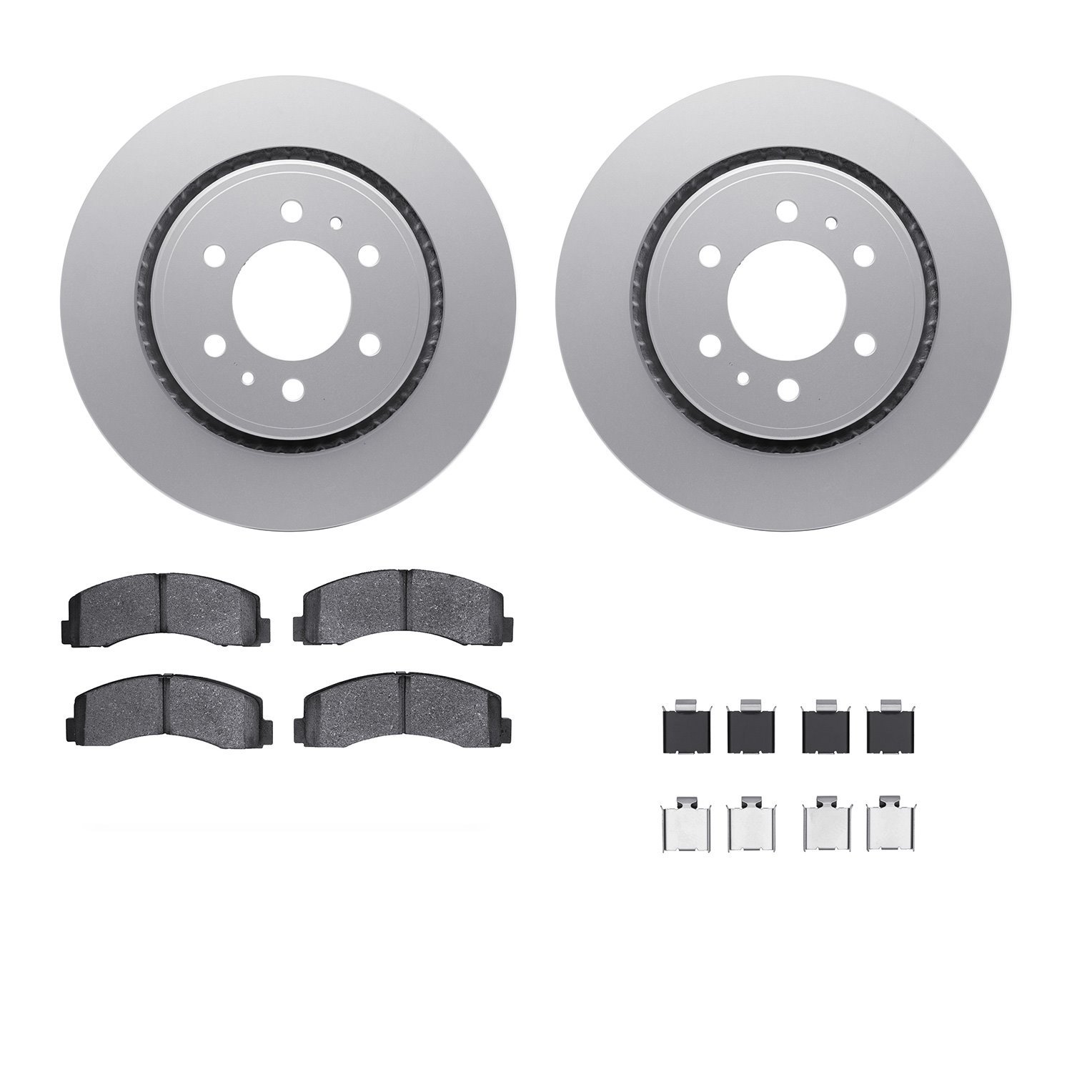 4312-54136 Geospec Brake Rotors with 3000-Series Ceramic Brake Pads & Hardware, 2010-2021 Ford/Lincoln/Mercury/Mazda, Position: