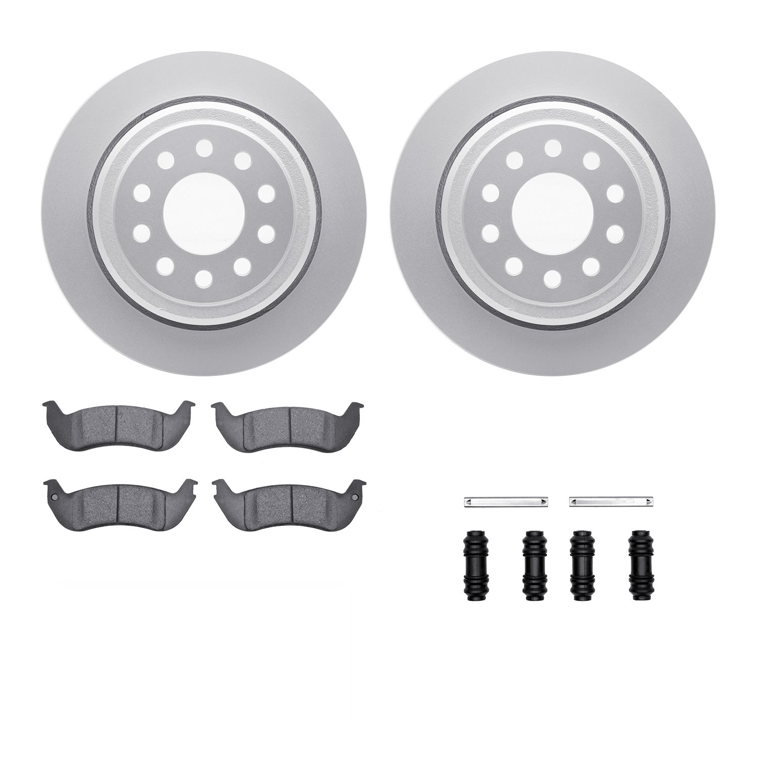 4312-55002 Geospec Brake Rotors with 3000-Series Ceramic Brake Pads & Hardware, 2003-2011 Ford/Lincoln/Mercury/Mazda, Position: