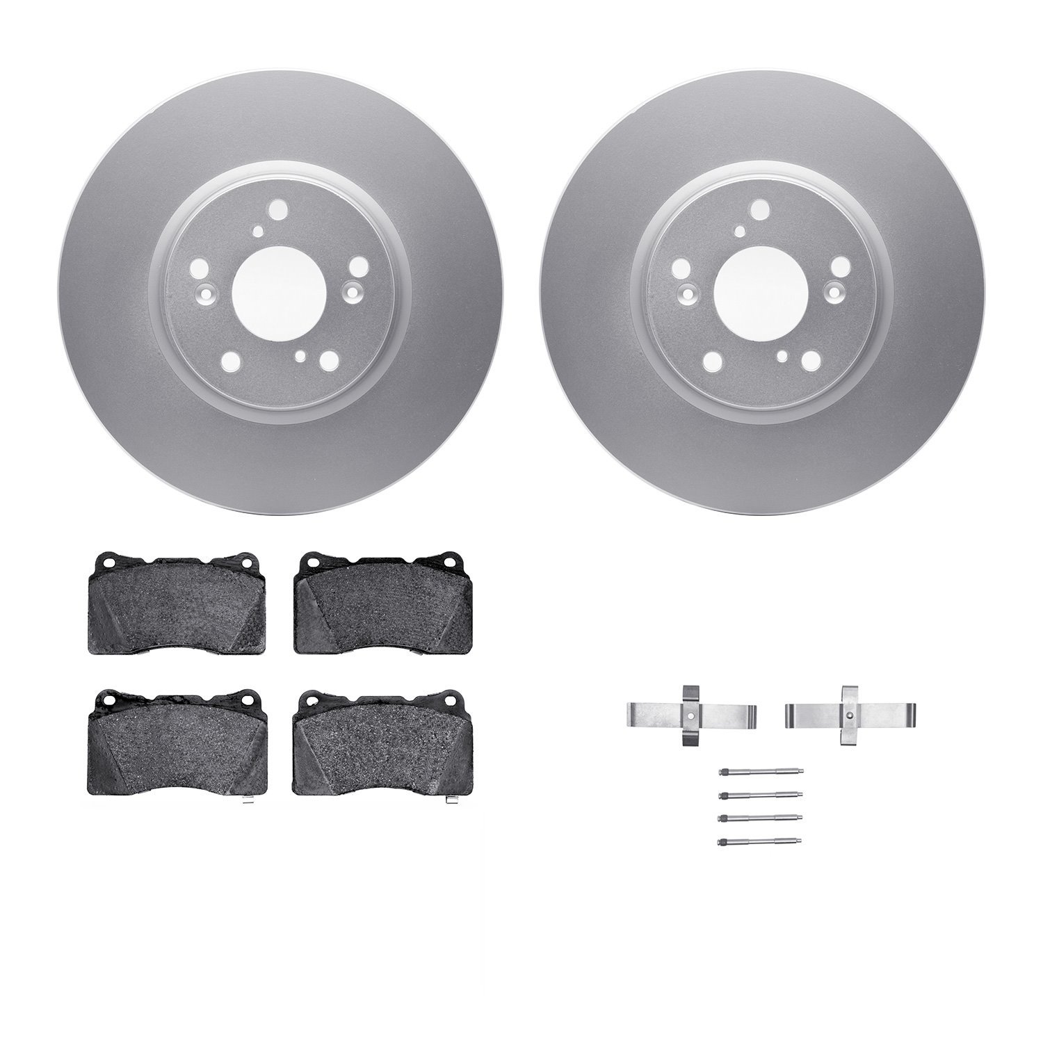 4312-58006 Geospec Brake Rotors with 3000-Series Ceramic Brake Pads & Hardware, 2004-2008 Acura/Honda, Position: Front