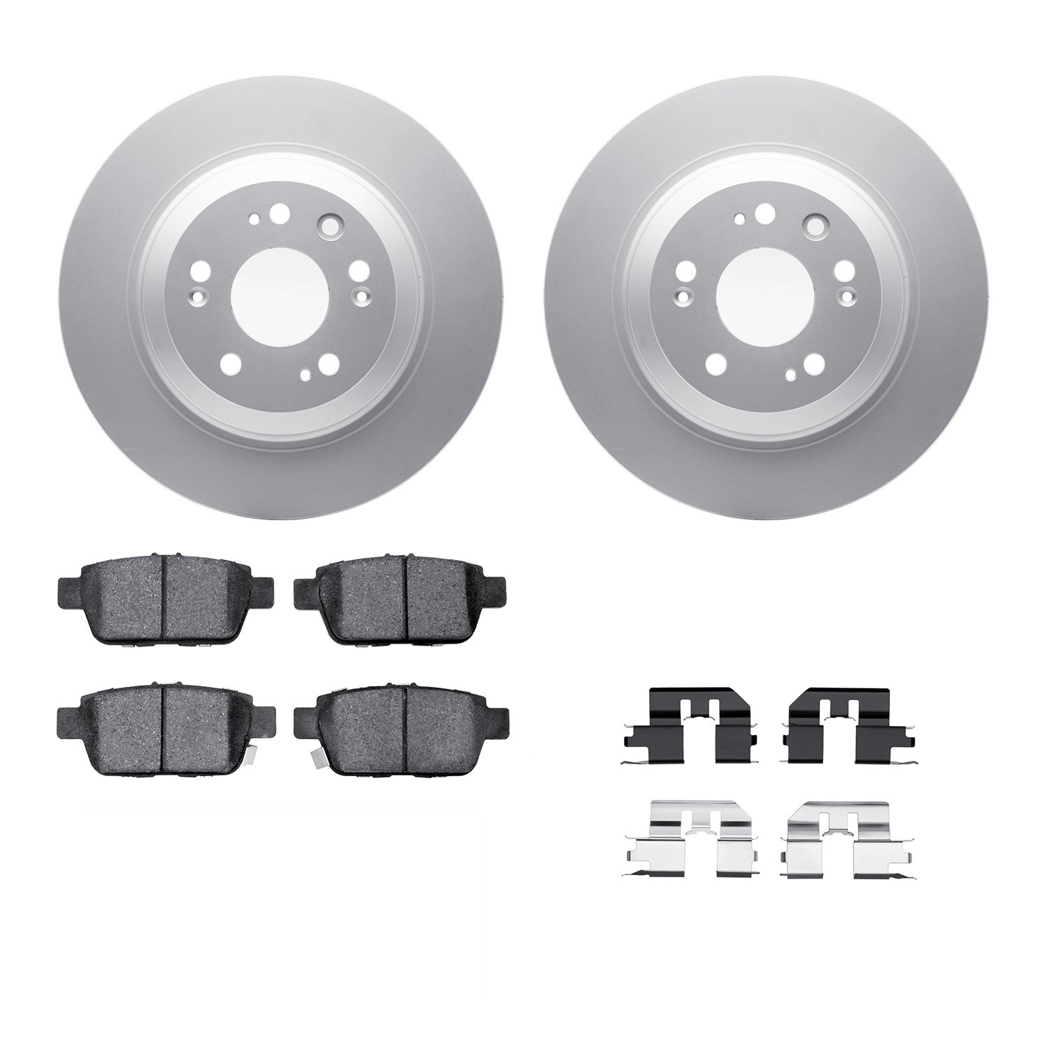 4312-58009 Geospec Brake Rotors with 3000-Series Ceramic Brake Pads & Hardware, 2009-2014 Acura/Honda, Position: Rear