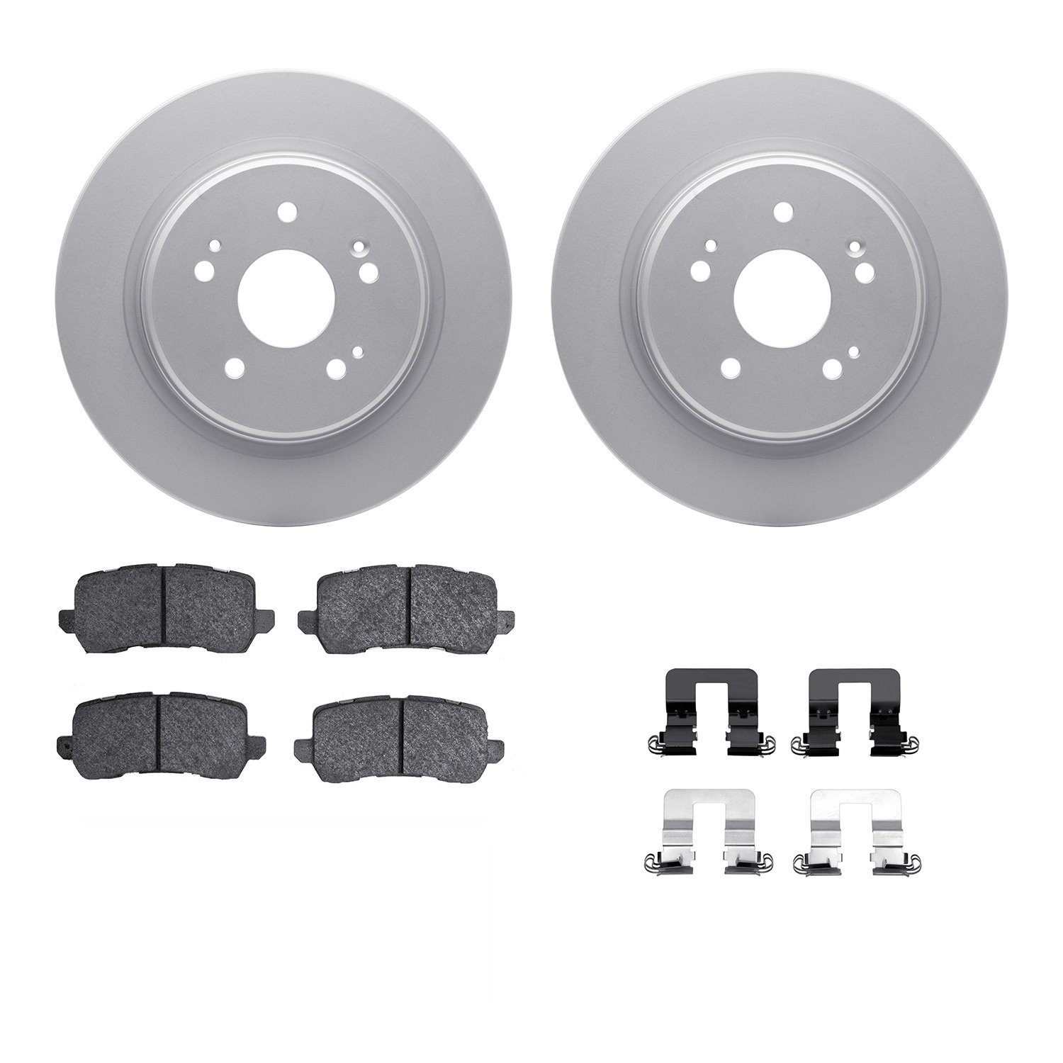4312-58015 Geospec Brake Rotors with 3000-Series Ceramic Brake Pads & Hardware, 2015-2020 Acura/Honda, Position: Rear