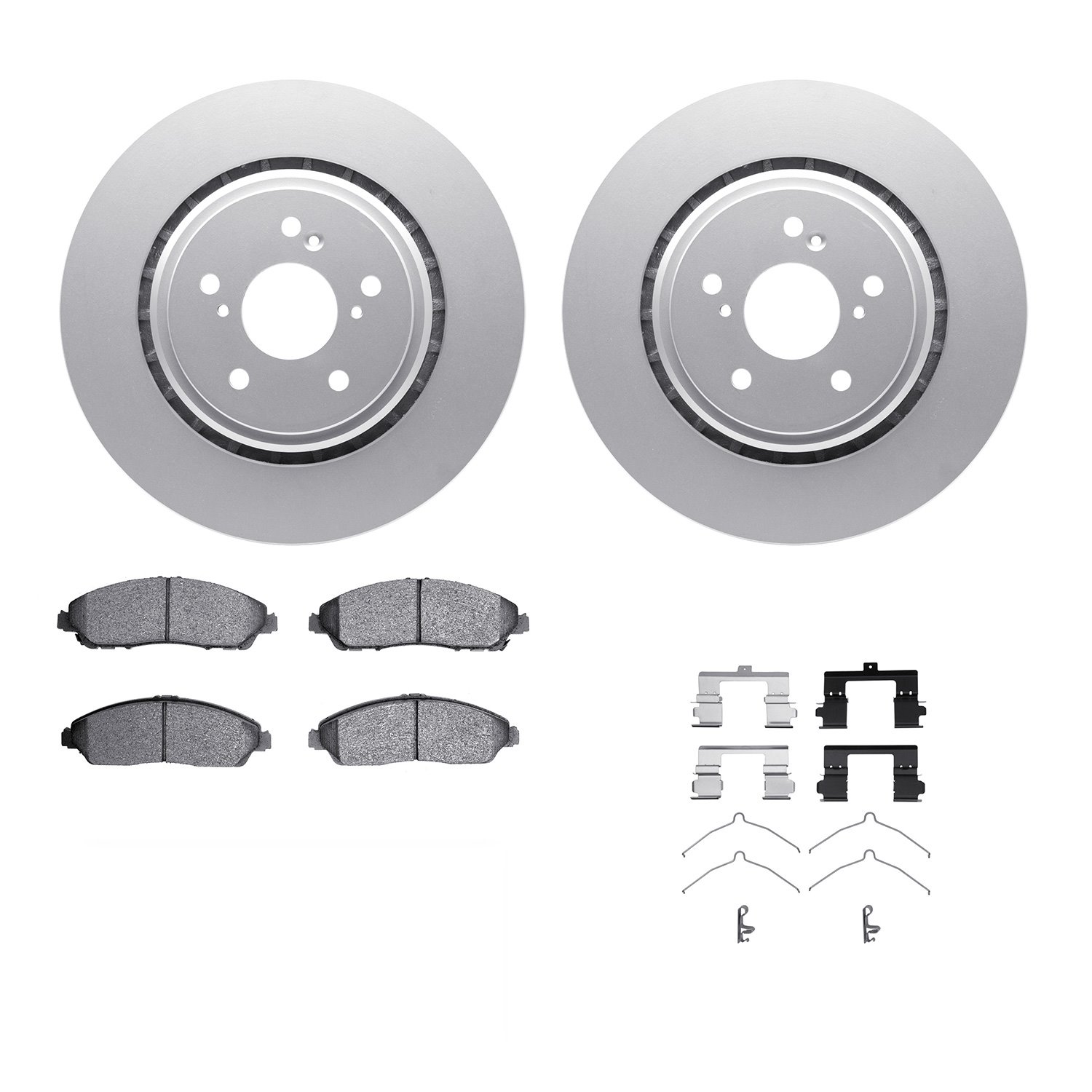 4312-58018 Geospec Brake Rotors with 3000-Series Ceramic Brake Pads & Hardware, 2014-2016 Acura/Honda, Position: Front