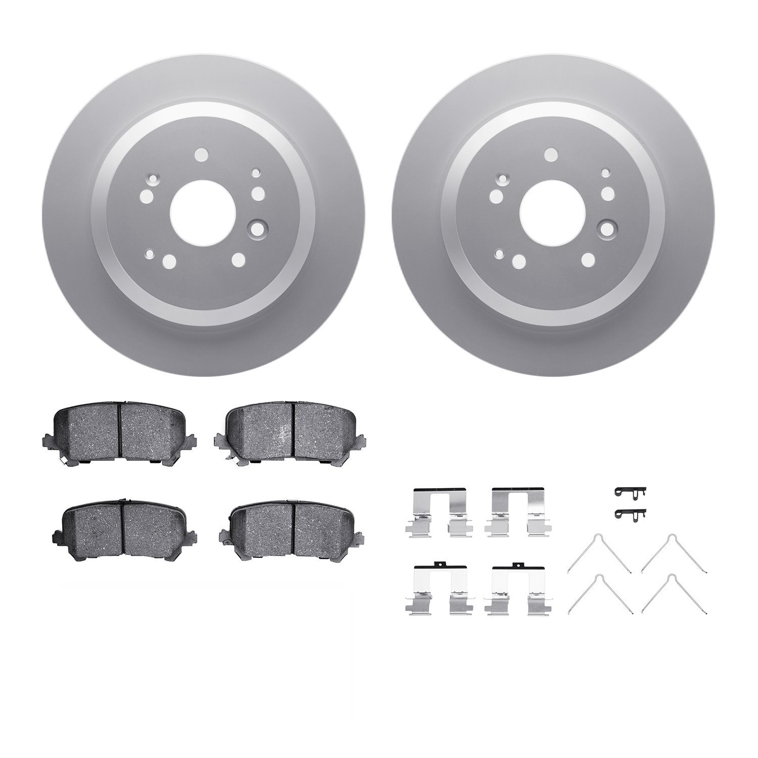 4312-58019 Geospec Brake Rotors with 3000-Series Ceramic Brake Pads & Hardware, 2014-2016 Acura/Honda, Position: Rear