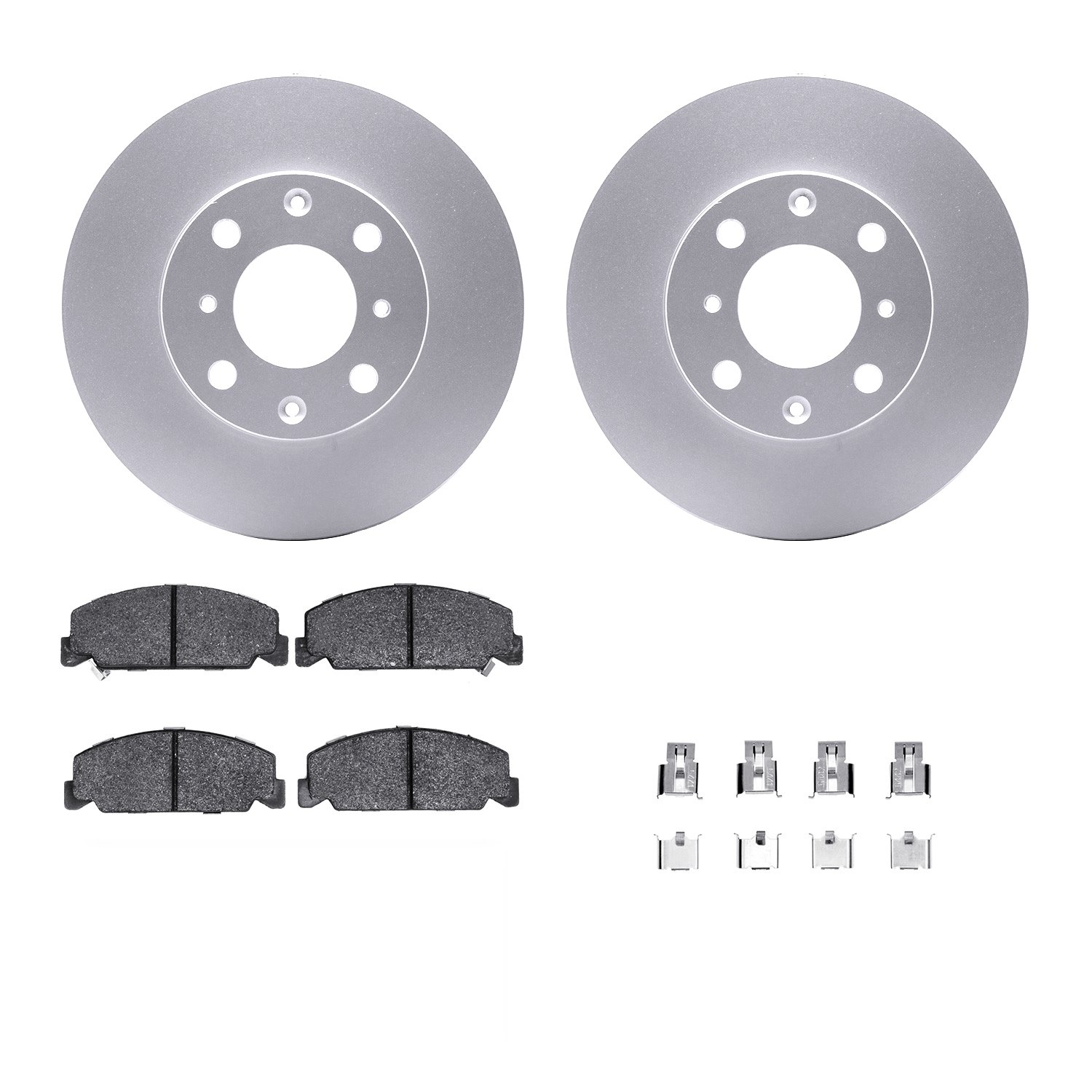 4312-59002 Geospec Brake Rotors with 3000-Series Ceramic Brake Pads & Hardware, 1988-1989 Acura/Honda, Position: Front