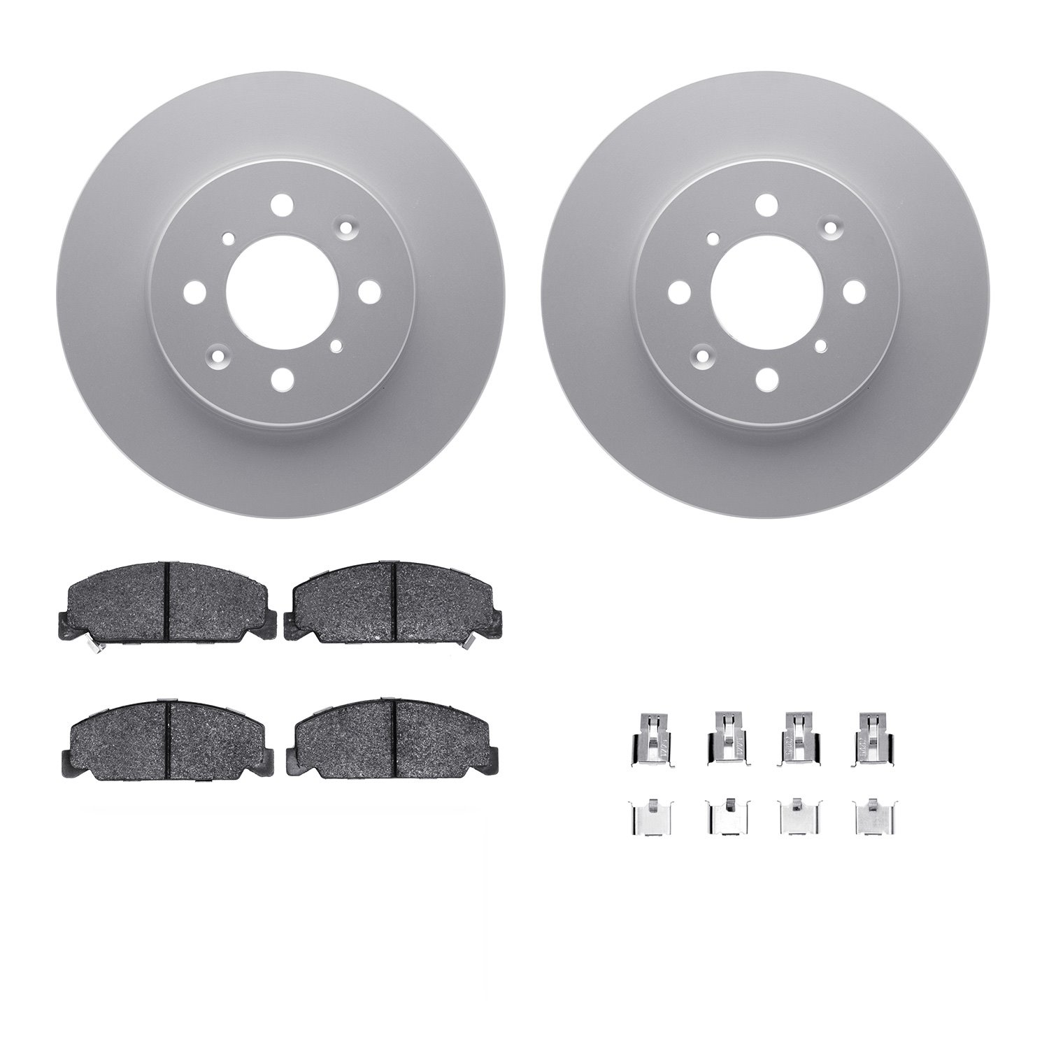 4312-59003 Geospec Brake Rotors with 3000-Series Ceramic Brake Pads & Hardware, 1994-1995 Acura/Honda, Position: Front