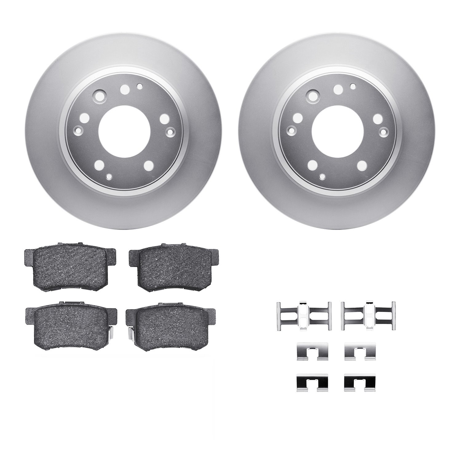 4312-59013 Geospec Brake Rotors with 3000-Series Ceramic Brake Pads & Hardware, 1991-1999 Multiple Makes/Models, Position: Rear