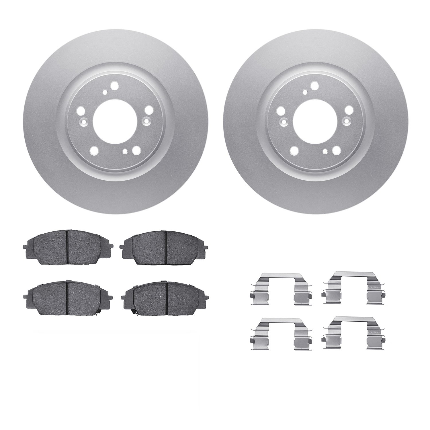 4312-59031 Geospec Brake Rotors with 3000-Series Ceramic Brake Pads & Hardware, 2000-2009 Acura/Honda, Position: Front