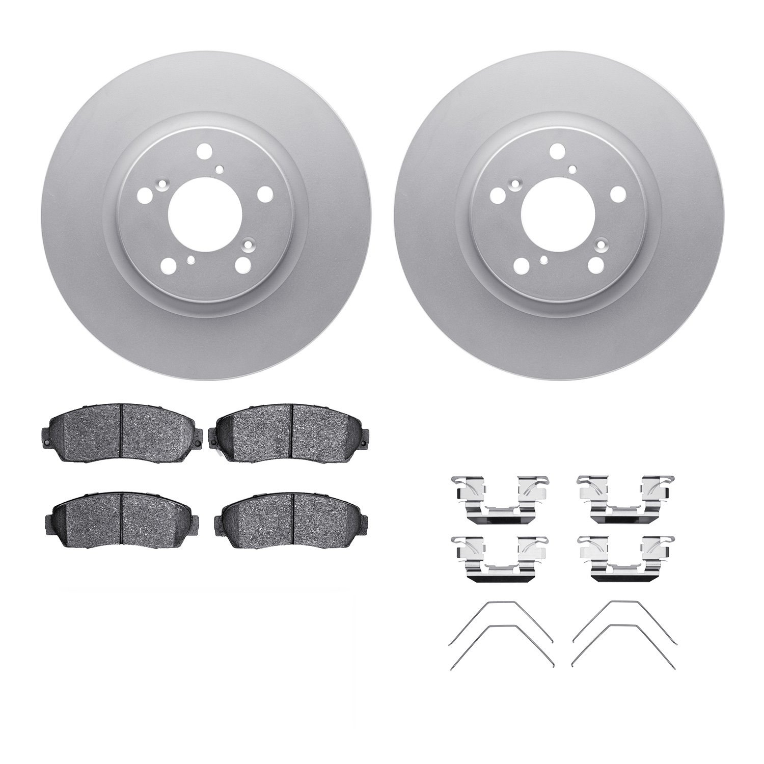 4312-59056 Geospec Brake Rotors with 3000-Series Ceramic Brake Pads & Hardware, 2011-2014 Acura/Honda, Position: Front