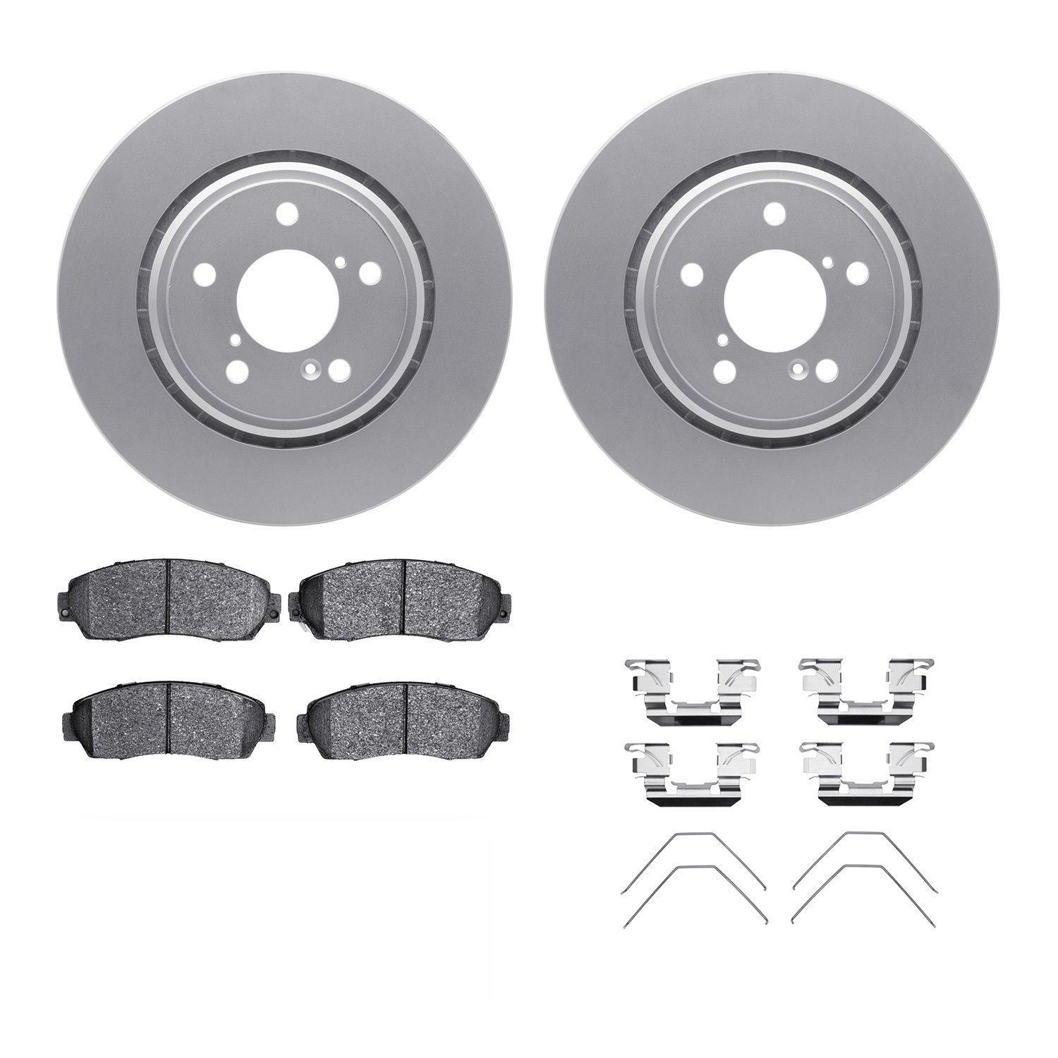 4312-59057 Geospec Brake Rotors with 3000-Series Ceramic Brake Pads & Hardware, Fits Select Acura/Honda, Position: Front