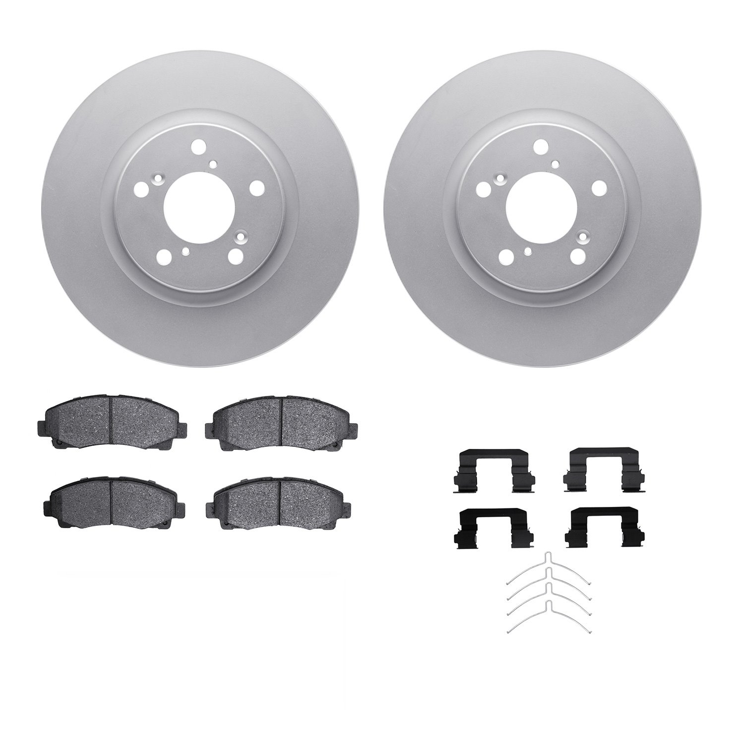 4312-59063 Geospec Brake Rotors with 3000-Series Ceramic Brake Pads & Hardware, 2009-2014 Acura/Honda, Position: Front