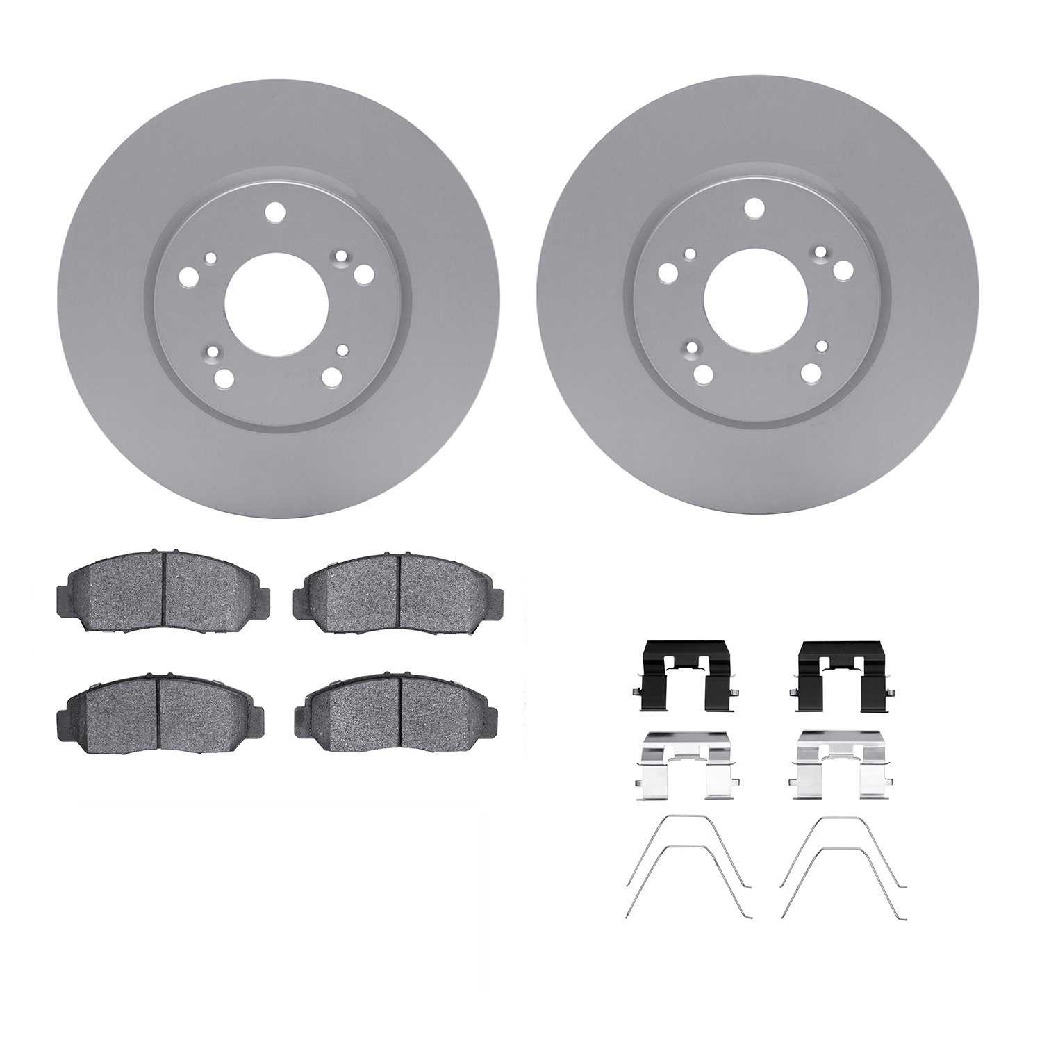 4312-59064 Geospec Brake Rotors with 3000-Series Ceramic Brake Pads & Hardware, 2013-2015 Acura/Honda, Position: Front