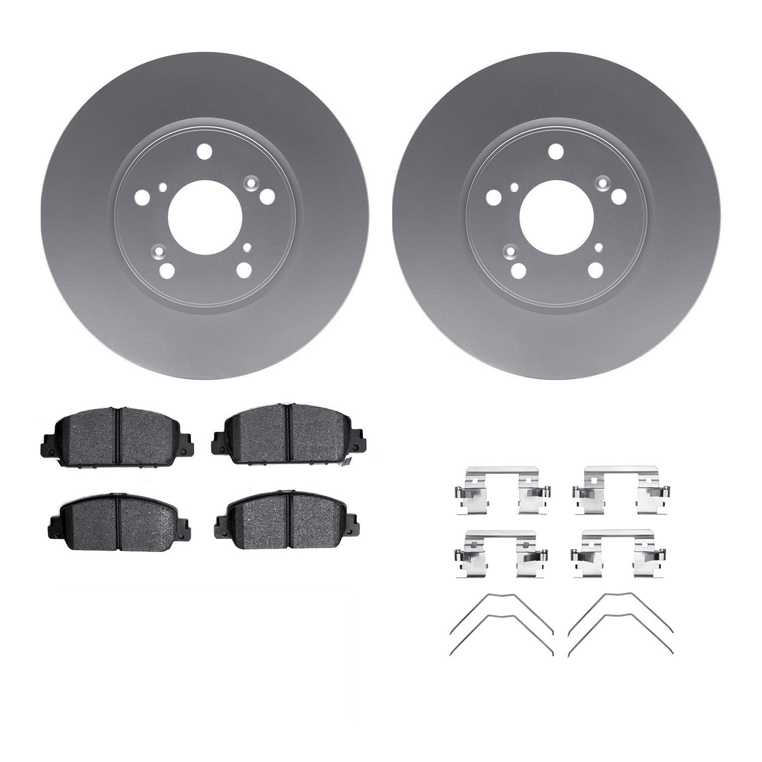 4312-59067 Geospec Brake Rotors with 3000-Series Ceramic Brake Pads & Hardware, Fits Select Acura/Honda, Position: Front