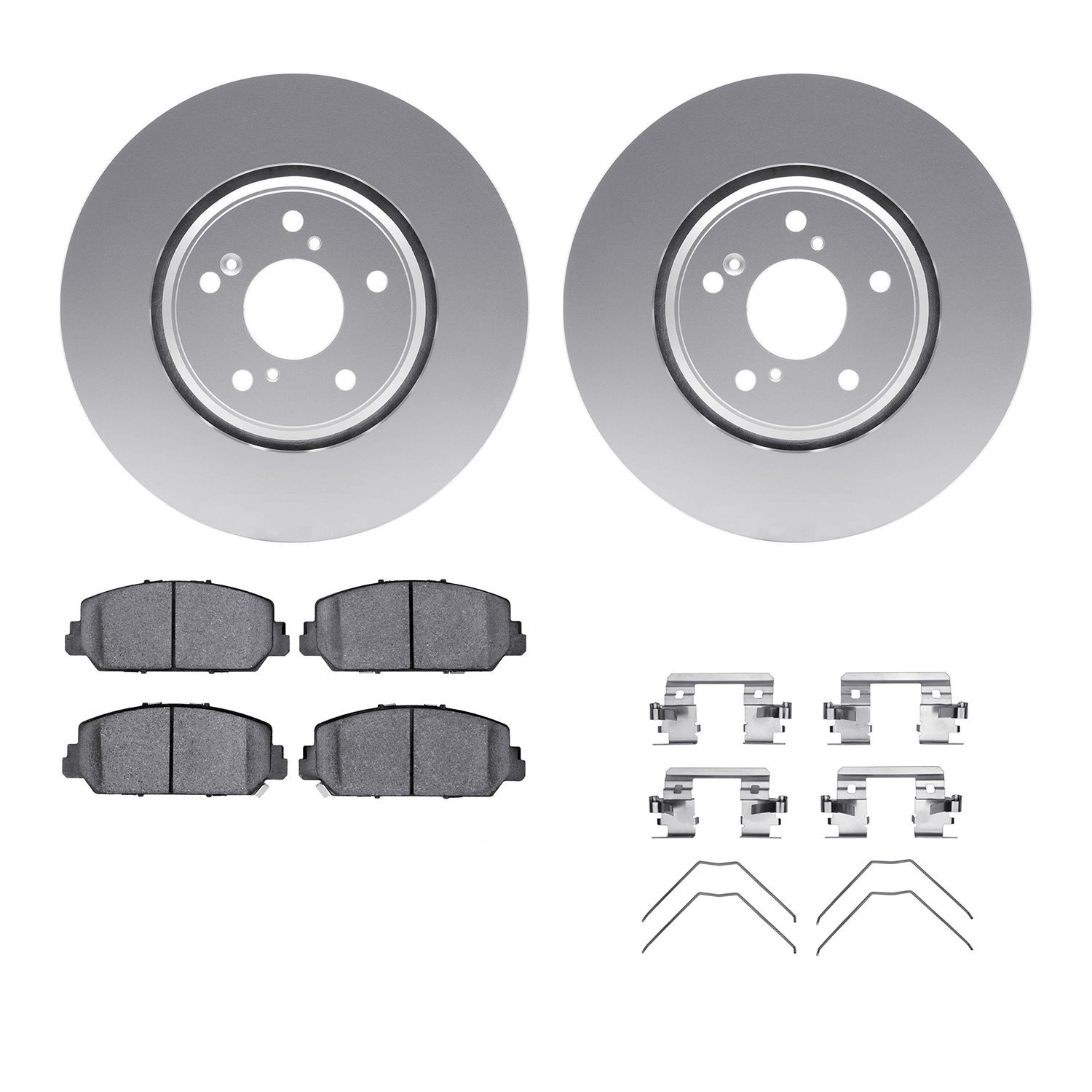 4312-59068 Geospec Brake Rotors with 3000-Series Ceramic Brake Pads & Hardware, Fits Select Acura/Honda, Position: Front