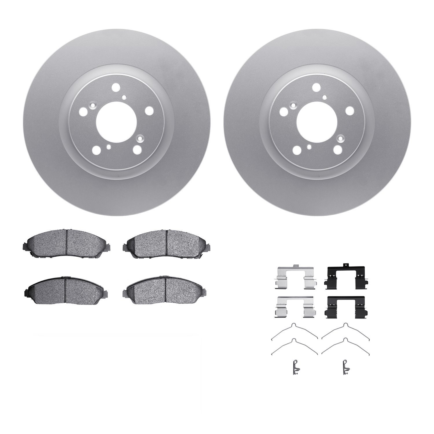 4312-59070 Geospec Brake Rotors with 3000-Series Ceramic Brake Pads & Hardware, 2007-2020 Acura/Honda, Position: Front