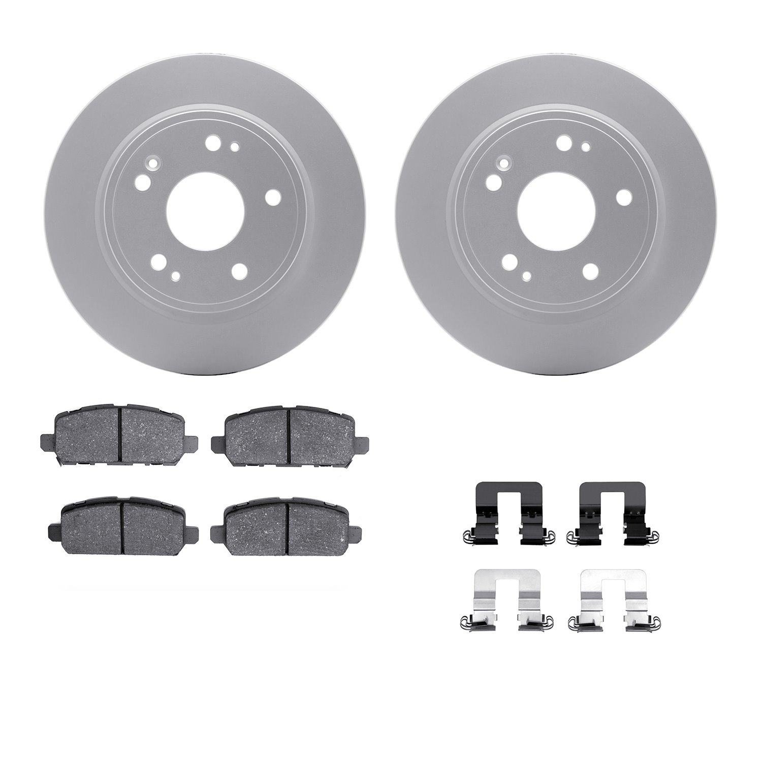 4312-59075 Geospec Brake Rotors with 3000-Series Ceramic Brake Pads & Hardware, Fits Select Acura/Honda, Position: Rear