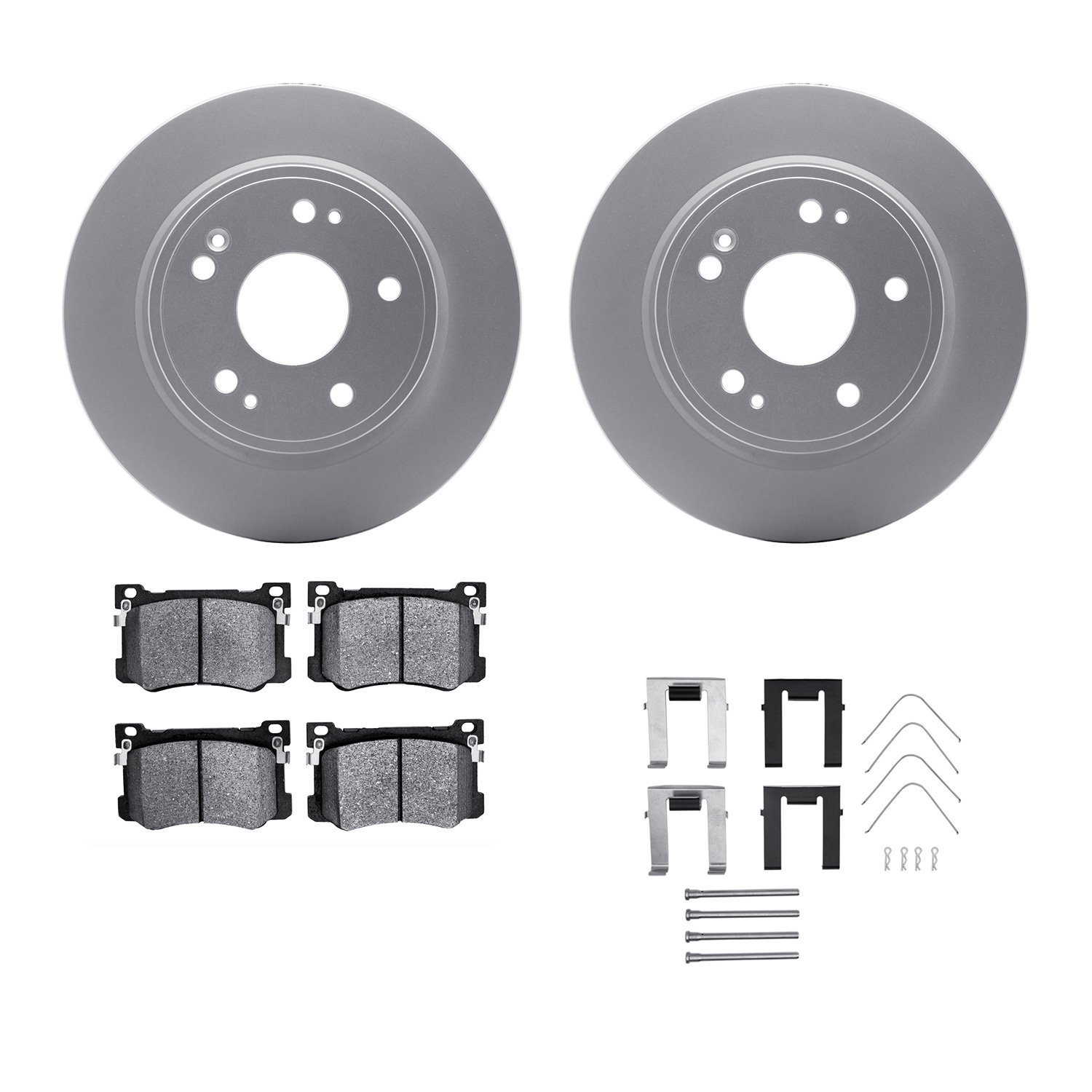 4312-59083 Geospec Brake Rotors with 3000-Series Ceramic Brake Pads & Hardware, Fits Select Acura/Honda, Position: Rear