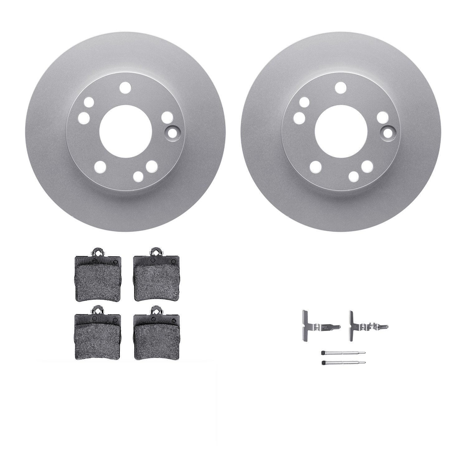 4312-63027 Geospec Brake Rotors with 3000-Series Ceramic Brake Pads & Hardware, 1996-2015 Multiple Makes/Models, Position: Rear