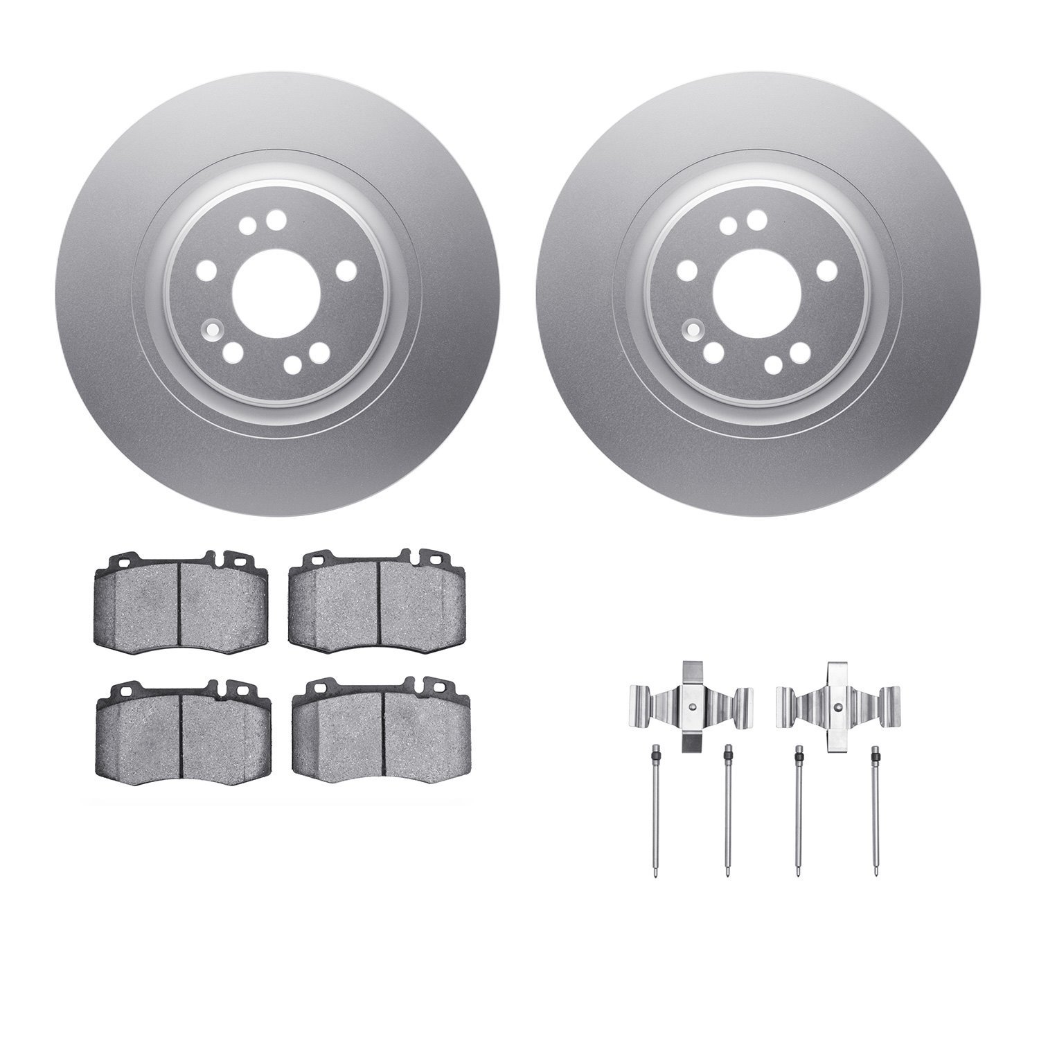 4312-63028 Geospec Brake Rotors with 3000-Series Ceramic Brake Pads & Hardware, 2000-2005 Mercedes-Benz, Position: Front