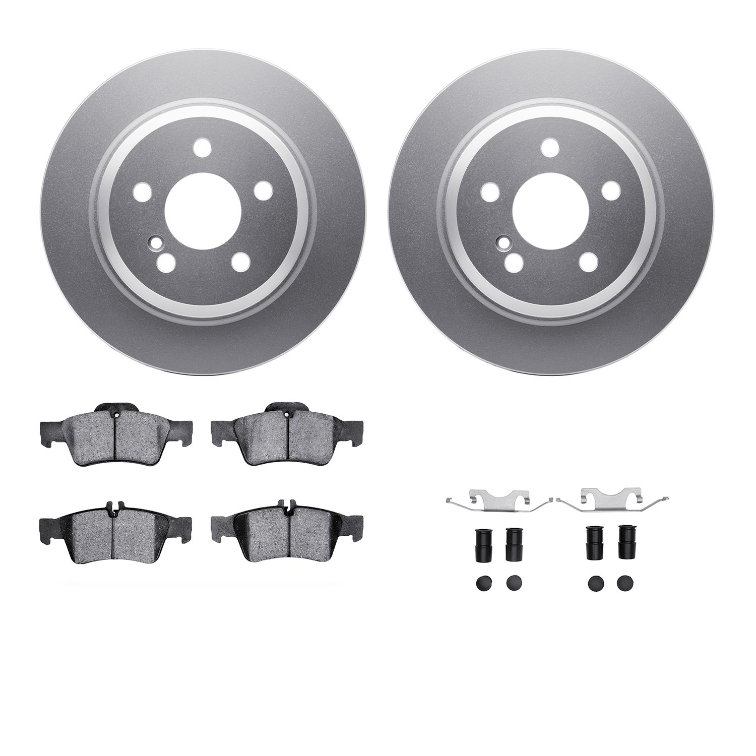 4312-63049 Geospec Brake Rotors with 3000-Series Ceramic Brake Pads & Hardware, 2003-2017 Mercedes-Benz, Position: Rear
