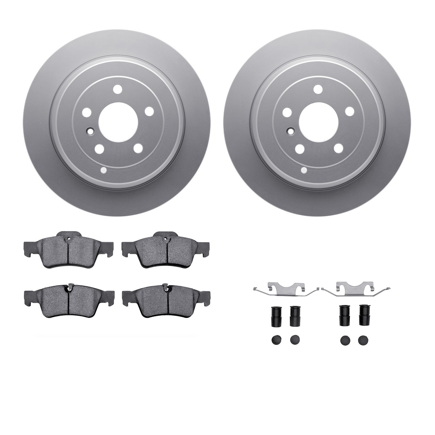 4312-63058 Geospec Brake Rotors with 3000-Series Ceramic Brake Pads & Hardware, 2006-2012 Mercedes-Benz, Position: Rear