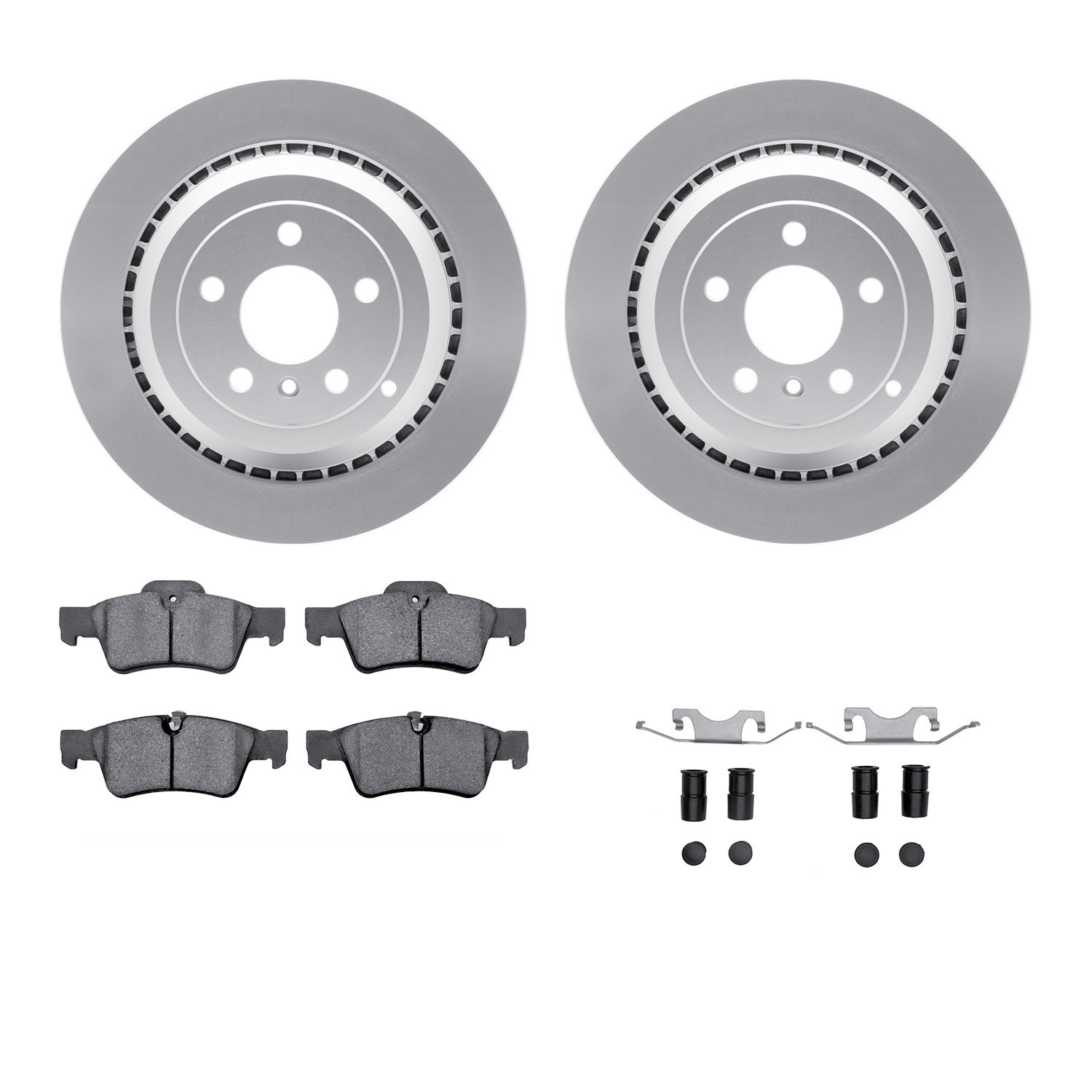 4312-63059 Geospec Brake Rotors with 3000-Series Ceramic Brake Pads & Hardware, 2006-2012 Mercedes-Benz, Position: Rear