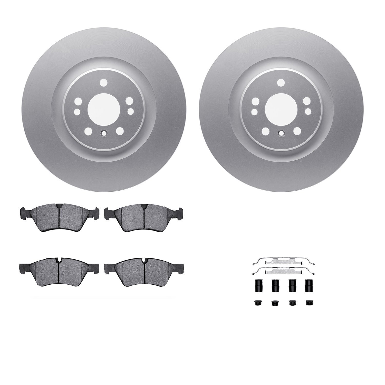 4312-63062 Geospec Brake Rotors with 3000-Series Ceramic Brake Pads & Hardware, 2006-2012 Mercedes-Benz, Position: Front
