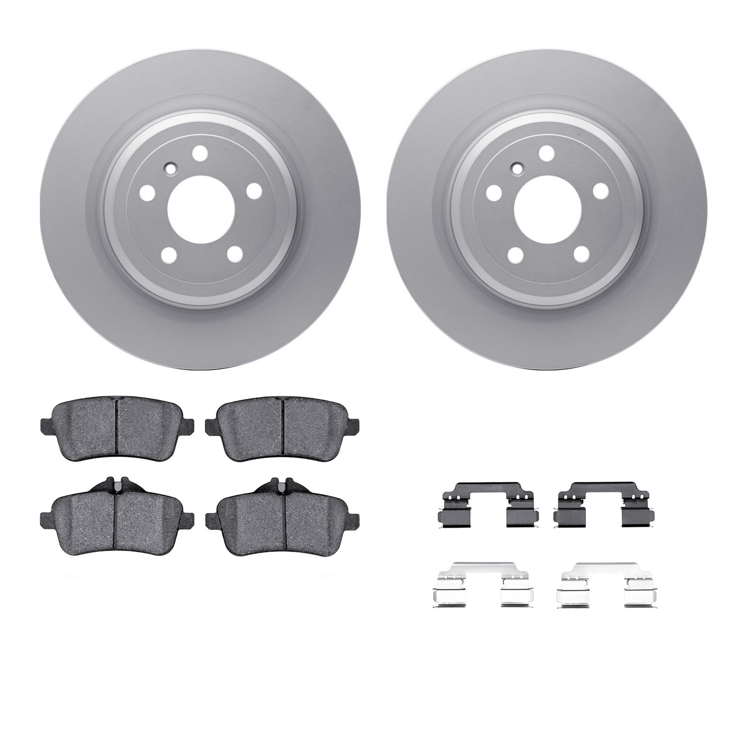 4312-63073 Geospec Brake Rotors with 3000-Series Ceramic Brake Pads & Hardware, 2012-2019 Mercedes-Benz, Position: Rear
