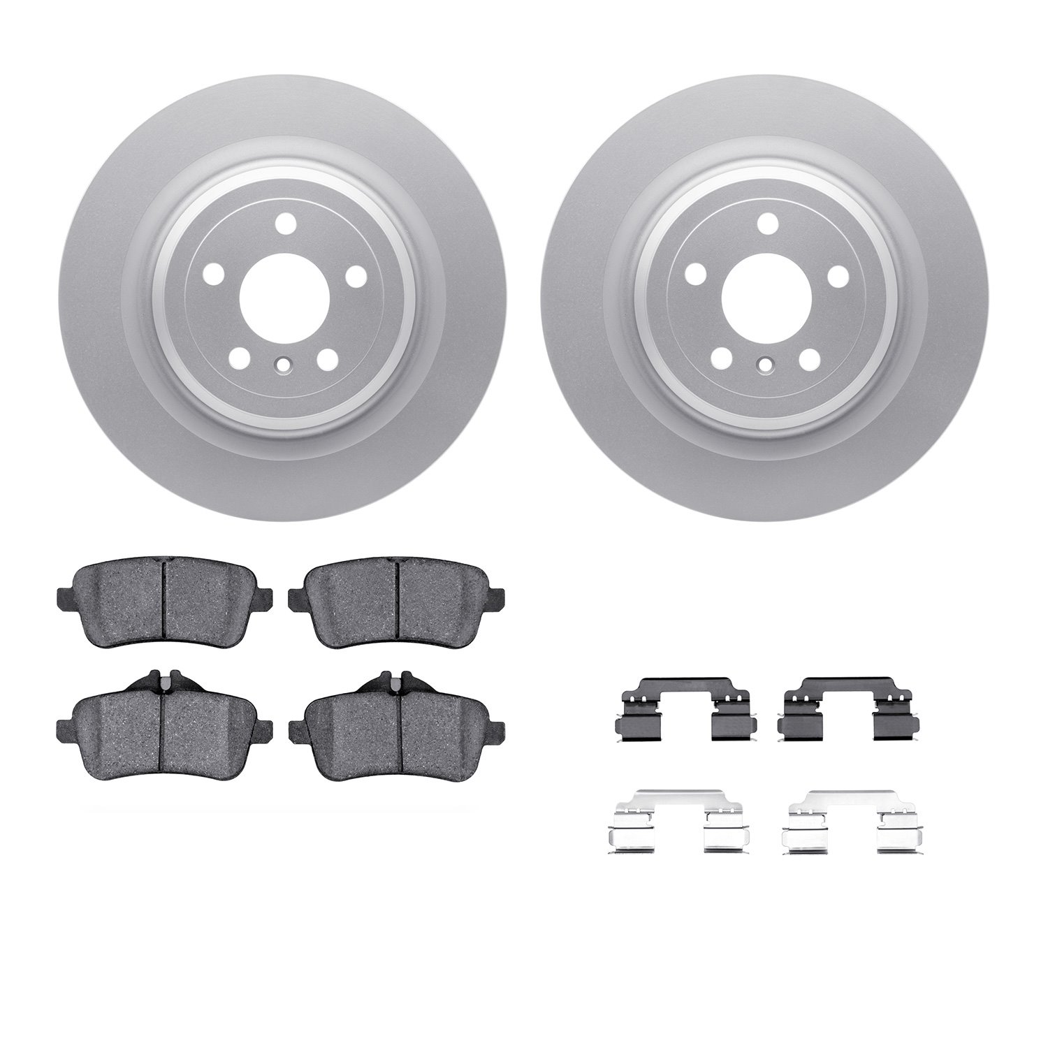4312-63074 Geospec Brake Rotors with 3000-Series Ceramic Brake Pads & Hardware, 2013-2019 Mercedes-Benz, Position: Rear