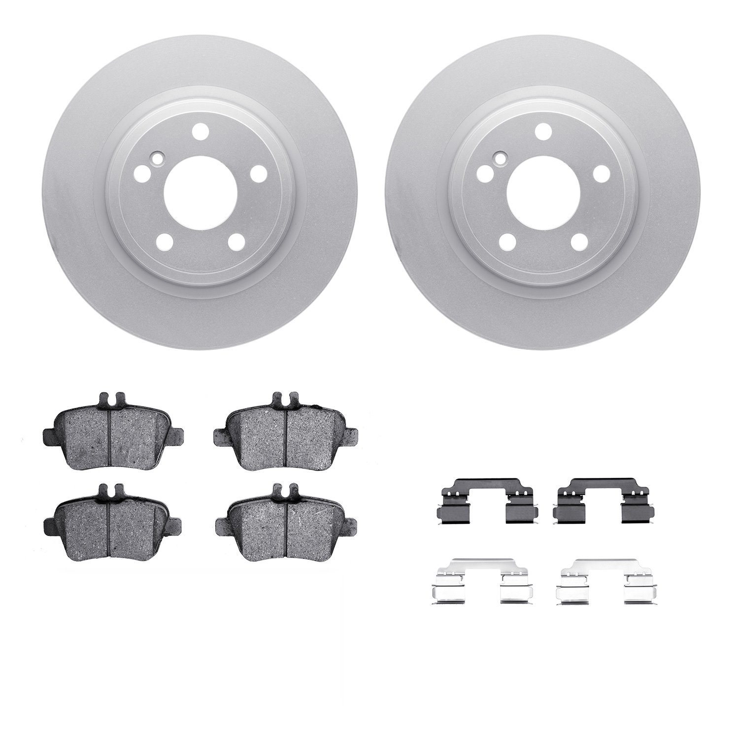 4312-63075 Geospec Brake Rotors with 3000-Series Ceramic Brake Pads & Hardware, 2014-2019 Mercedes-Benz, Position: Rear