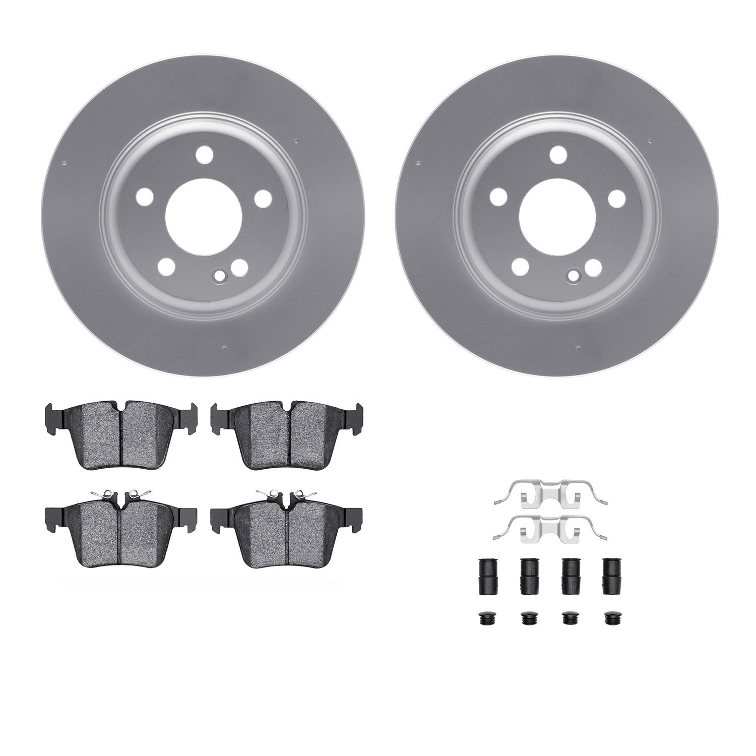 4312-63080 Geospec Brake Rotors with 3000-Series Ceramic Brake Pads & Hardware, 2015-2021 Mercedes-Benz, Position: Rear