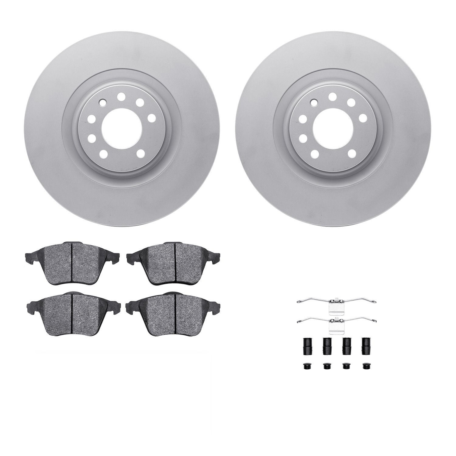 4312-65006 Geospec Brake Rotors with 3000-Series Ceramic Brake Pads & Hardware, 2008-2011 GM, Position: Front