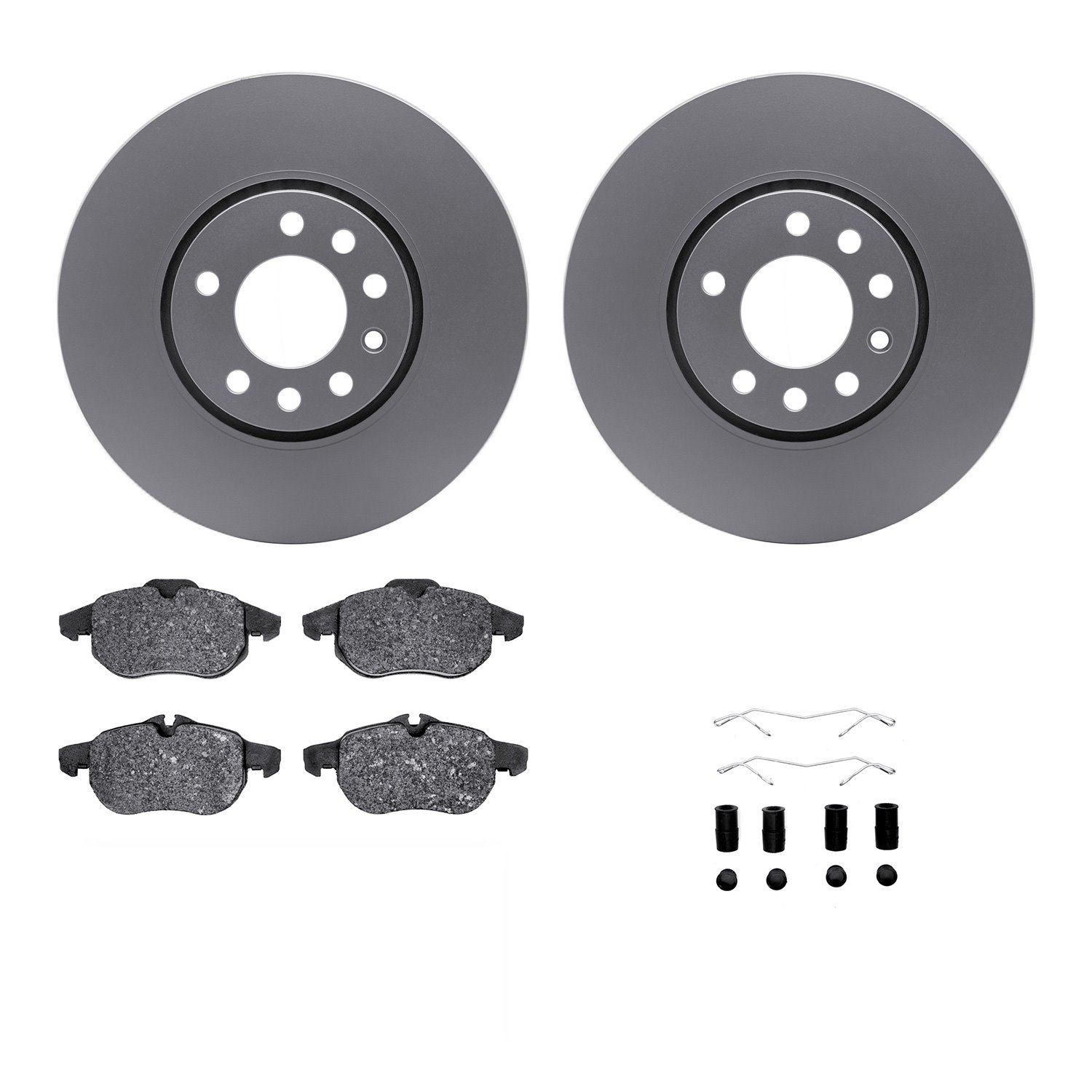 4312-65010 Geospec Brake Rotors with 3000-Series Ceramic Brake Pads & Hardware, 2003-2011 GM, Position: Front