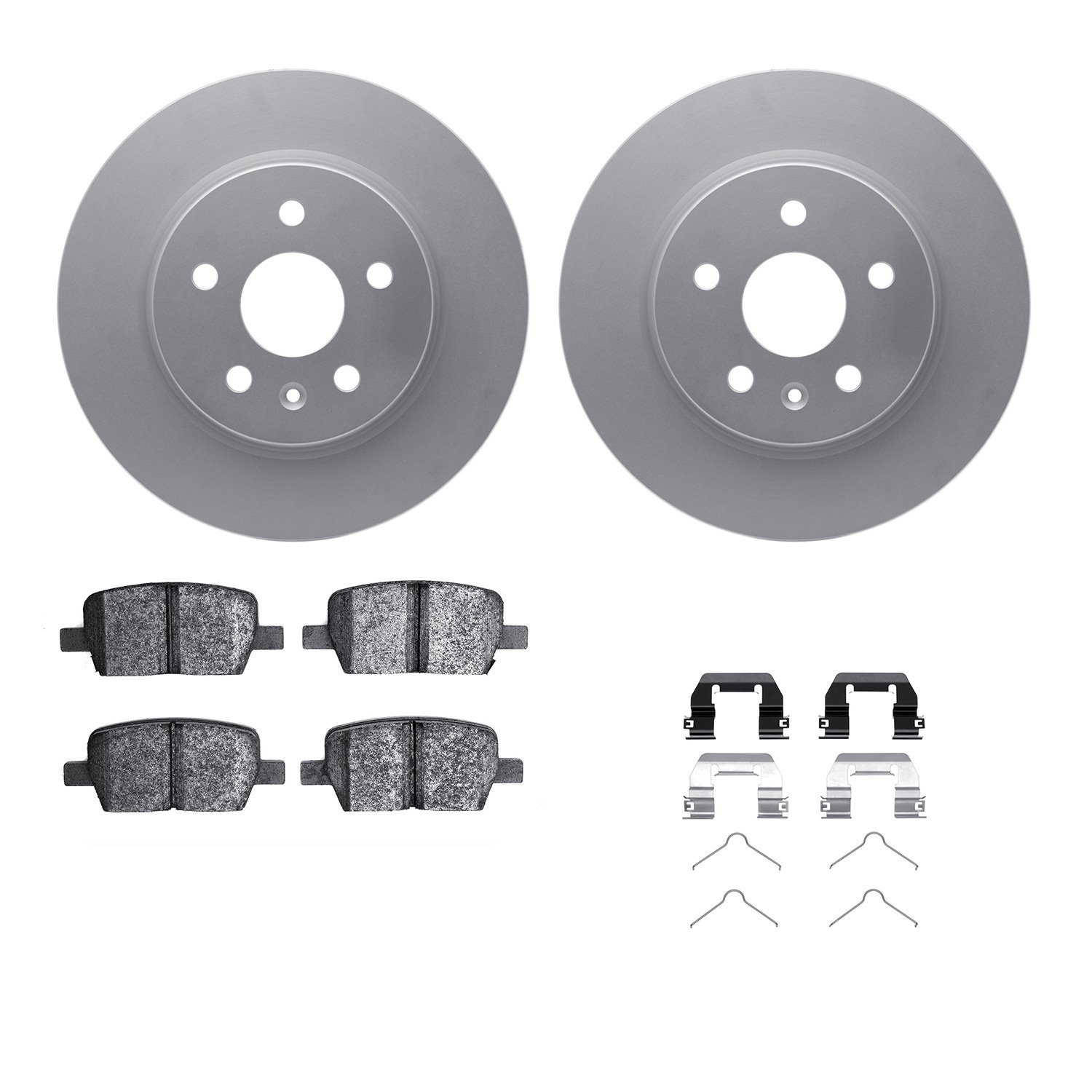 4312-65017 Geospec Brake Rotors with 3000-Series Ceramic Brake Pads & Hardware, Fits Select GM, Position: Rear