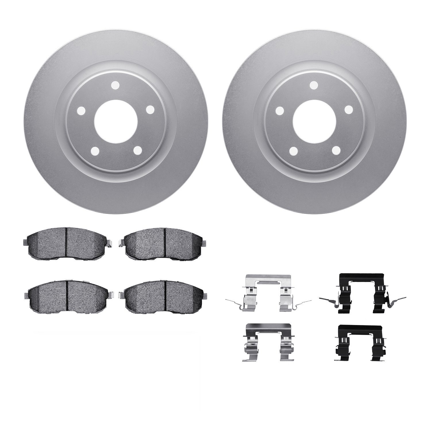 4312-67022 Geospec Brake Rotors with 3000-Series Ceramic Brake Pads & Hardware, 2011-2019 Infiniti/Nissan, Position: Front