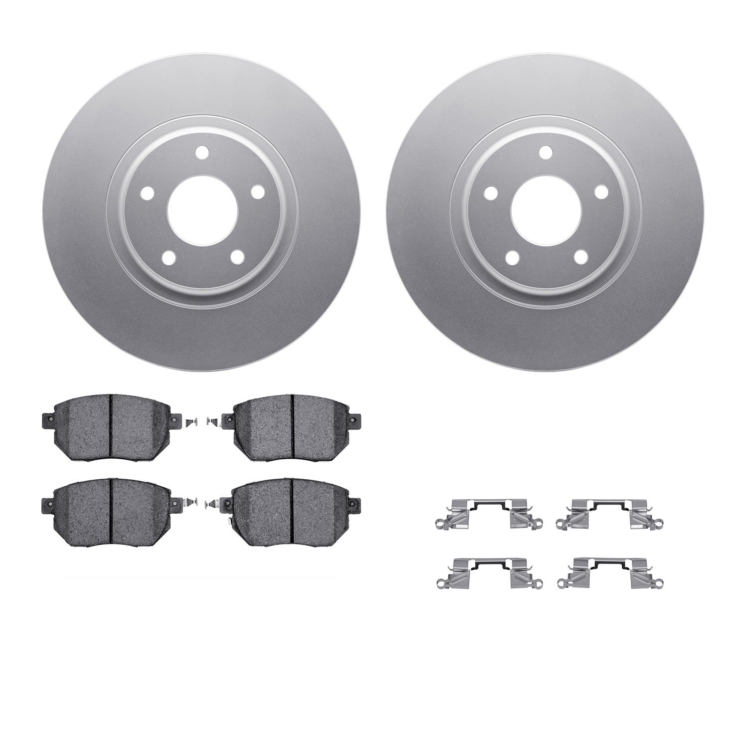 4312-67040 Geospec Brake Rotors with 3000-Series Ceramic Brake Pads & Hardware, 2003-2005 Infiniti/Nissan, Position: Front